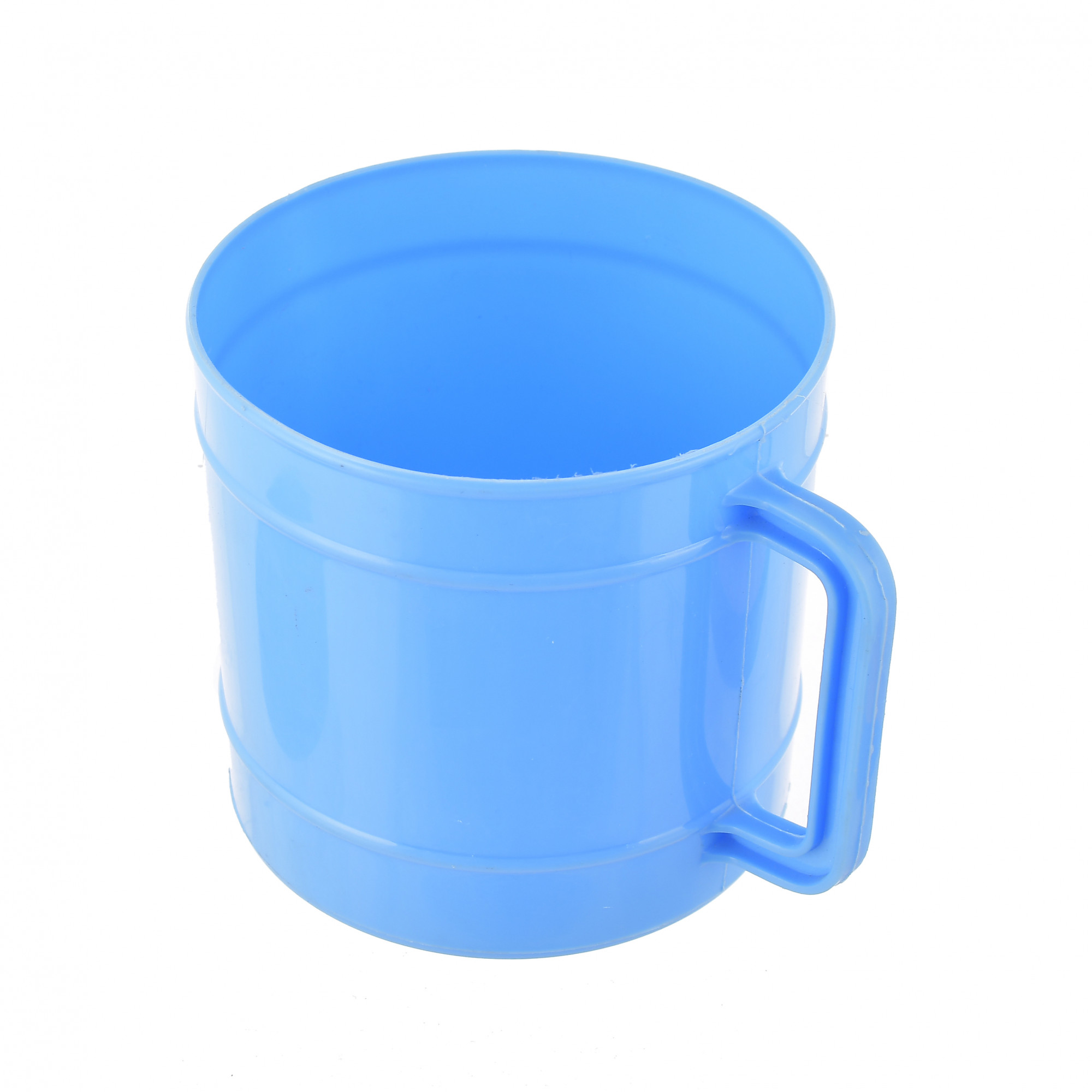Kuber Industries Plastic Bathroom Mug, 1 Ltr., Pack of 6 (Cream & Blue)