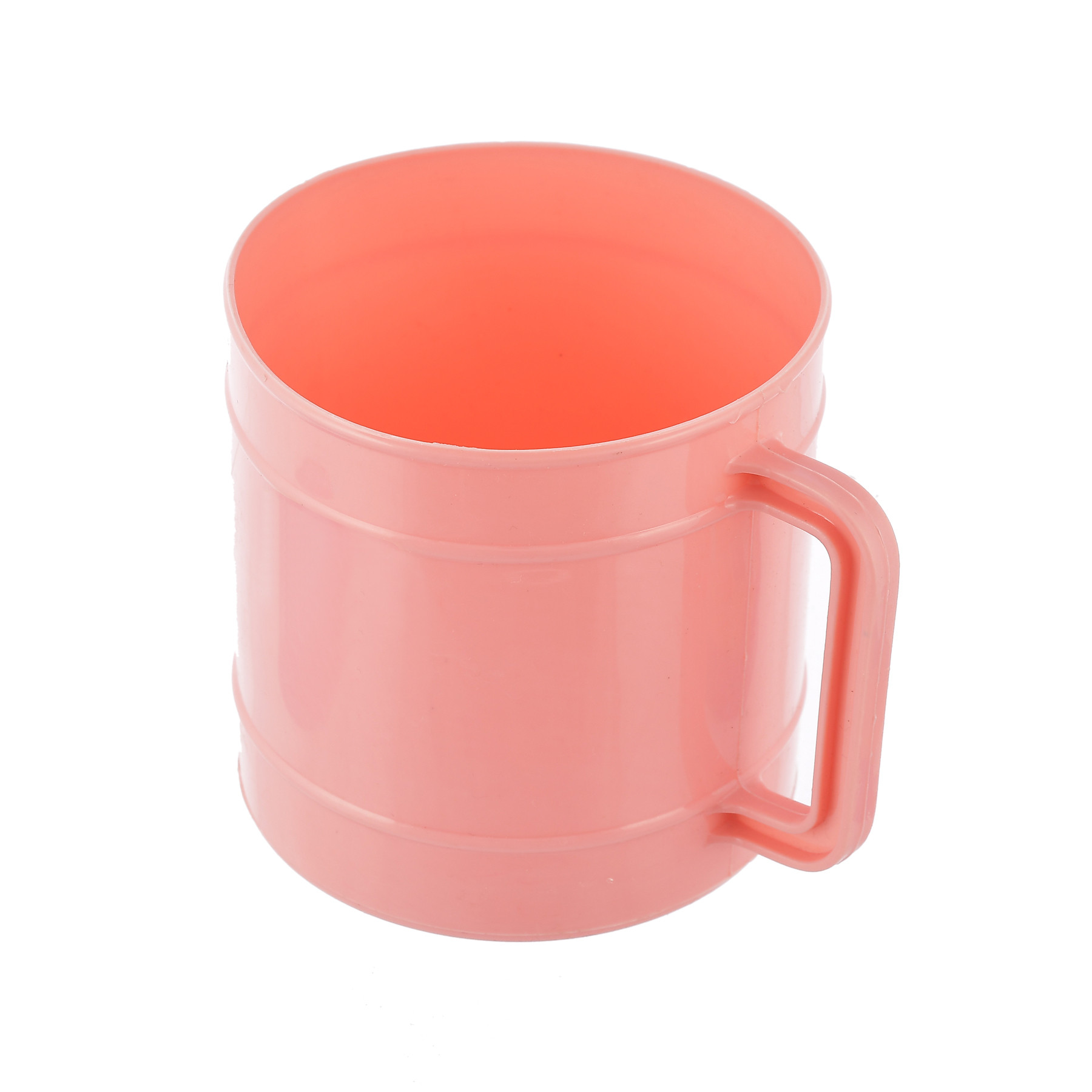 Kuber Industries Plastic Bathroom Mug, 1 Ltr., Pack of 6 (Cream & Pink)