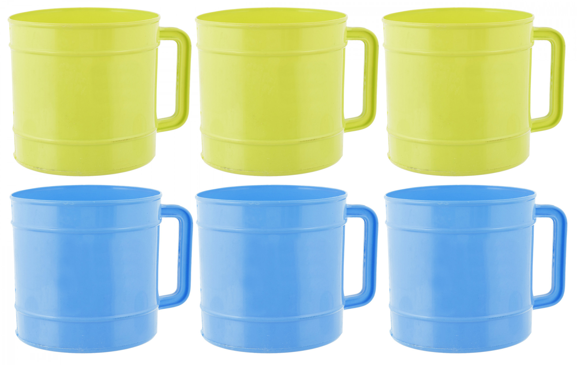 Kuber Industries Plastic Bathroom Mug, 1 Ltr., Pack of 6 (Green & Blue)
