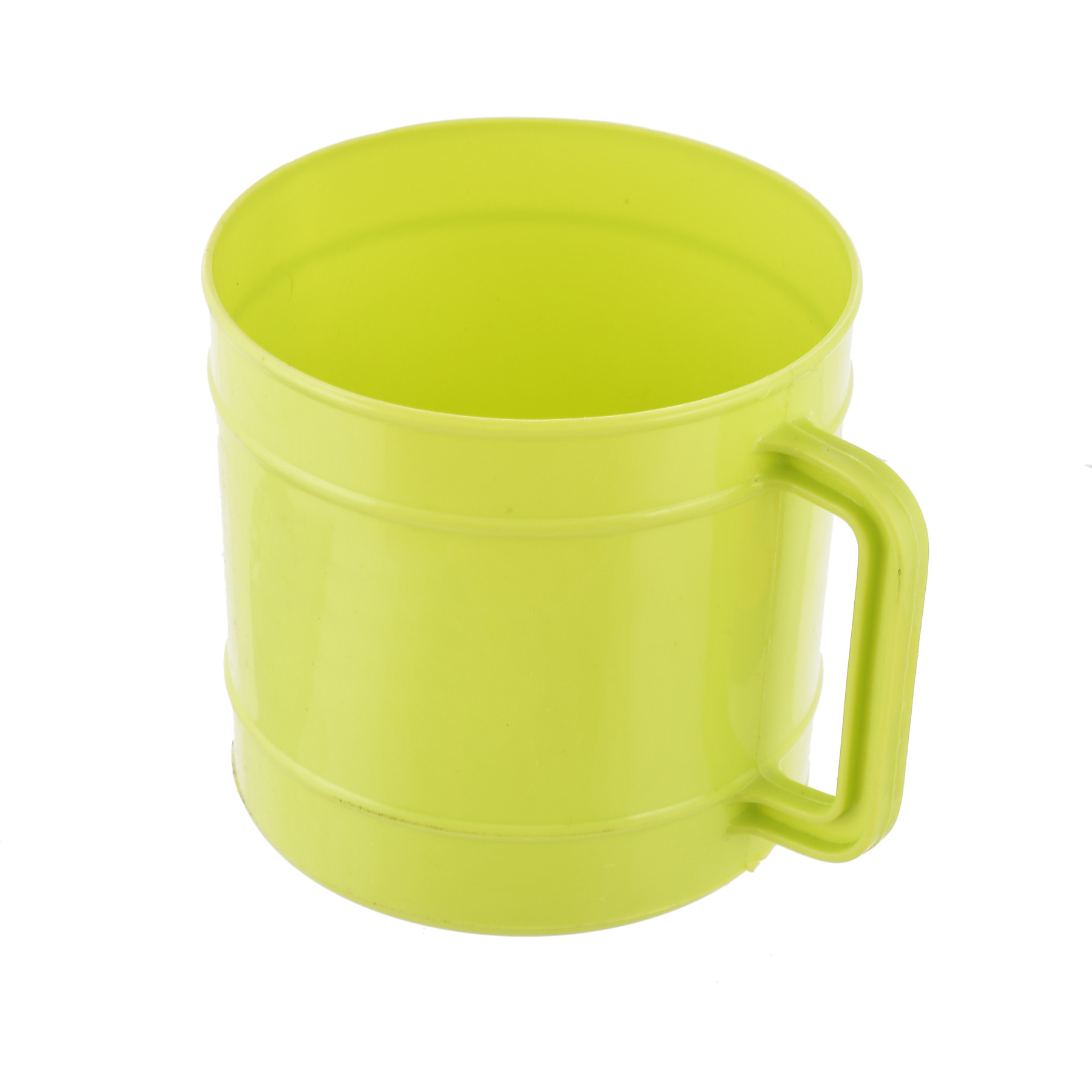 Kuber Industries Plastic Bathroom Mug, 1 Ltr., Pack of 6 (Green & Cream)