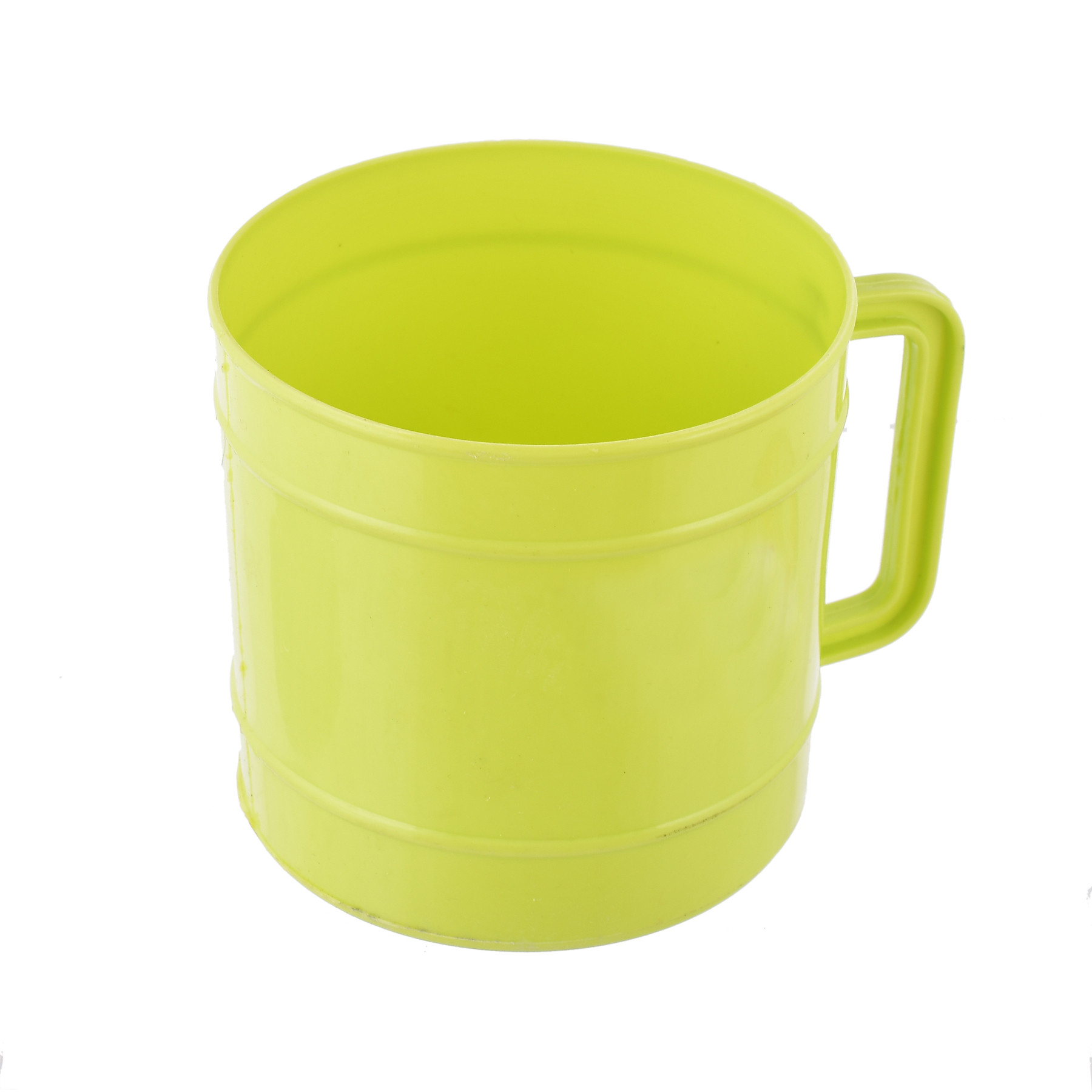 Kuber Industries Plastic Bathroom Mug, 1 Ltr., Pack of 6 (Green & Cream)