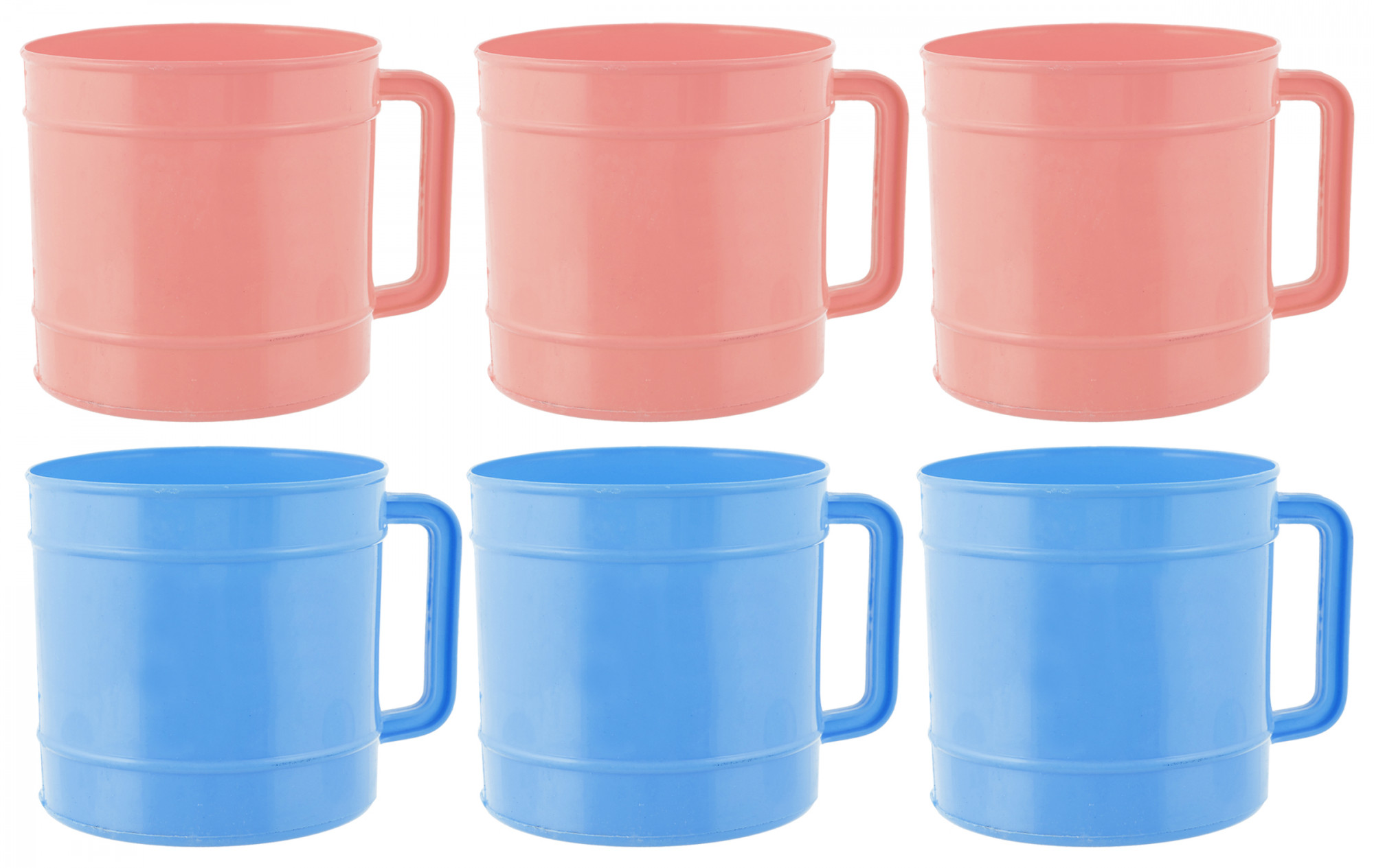Kuber Industries Plastic Bathroom Mug, 1 Ltr., Pack of 6 (Pink & Blue)