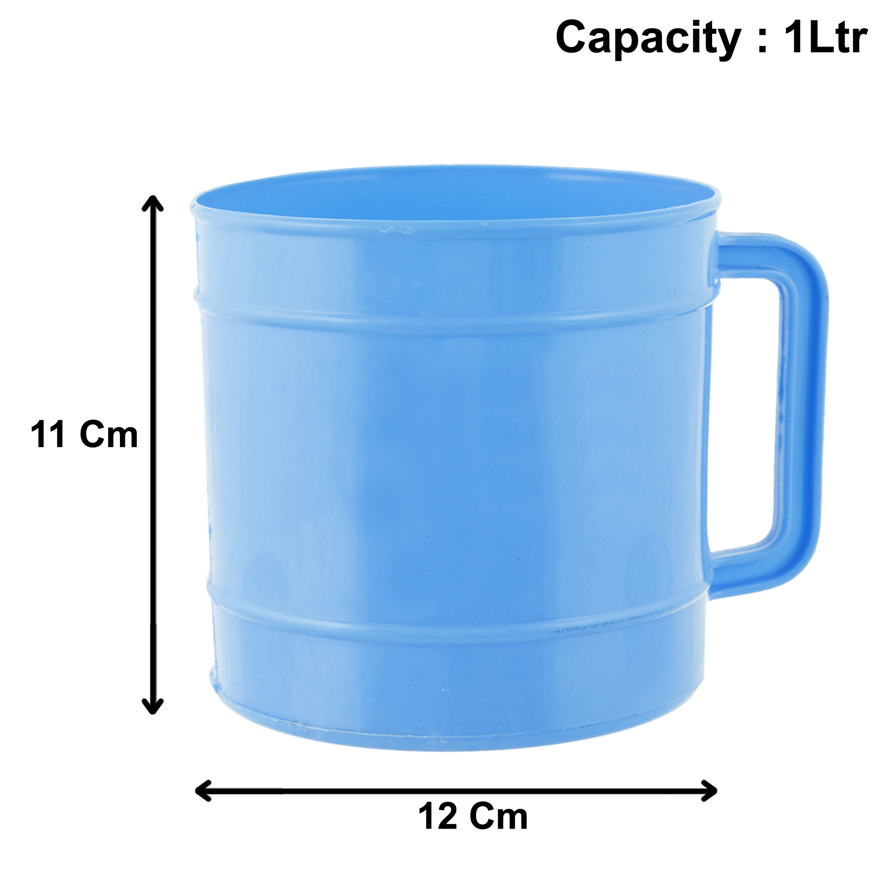 Kuber Industries Plastic Bathroom Mug, 1 Ltr., Pack of 6 (Pink & Blue)