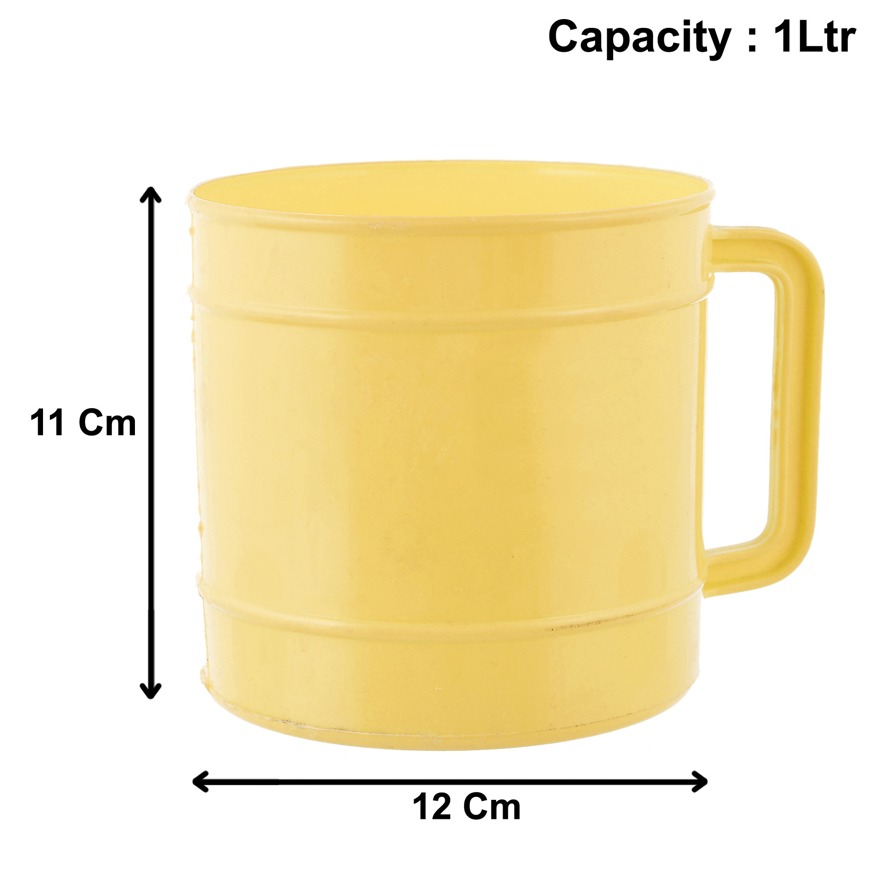 Kuber Industries Plastic Bathroom Mug, 1 Ltr.(Cream)