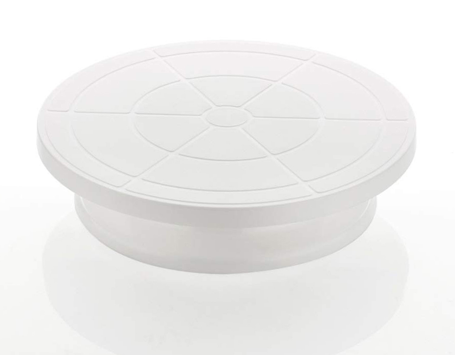 Kuber Industries Plastic Cake Turntable Revolving Cake Decorating Stand Cake Stand (White)
