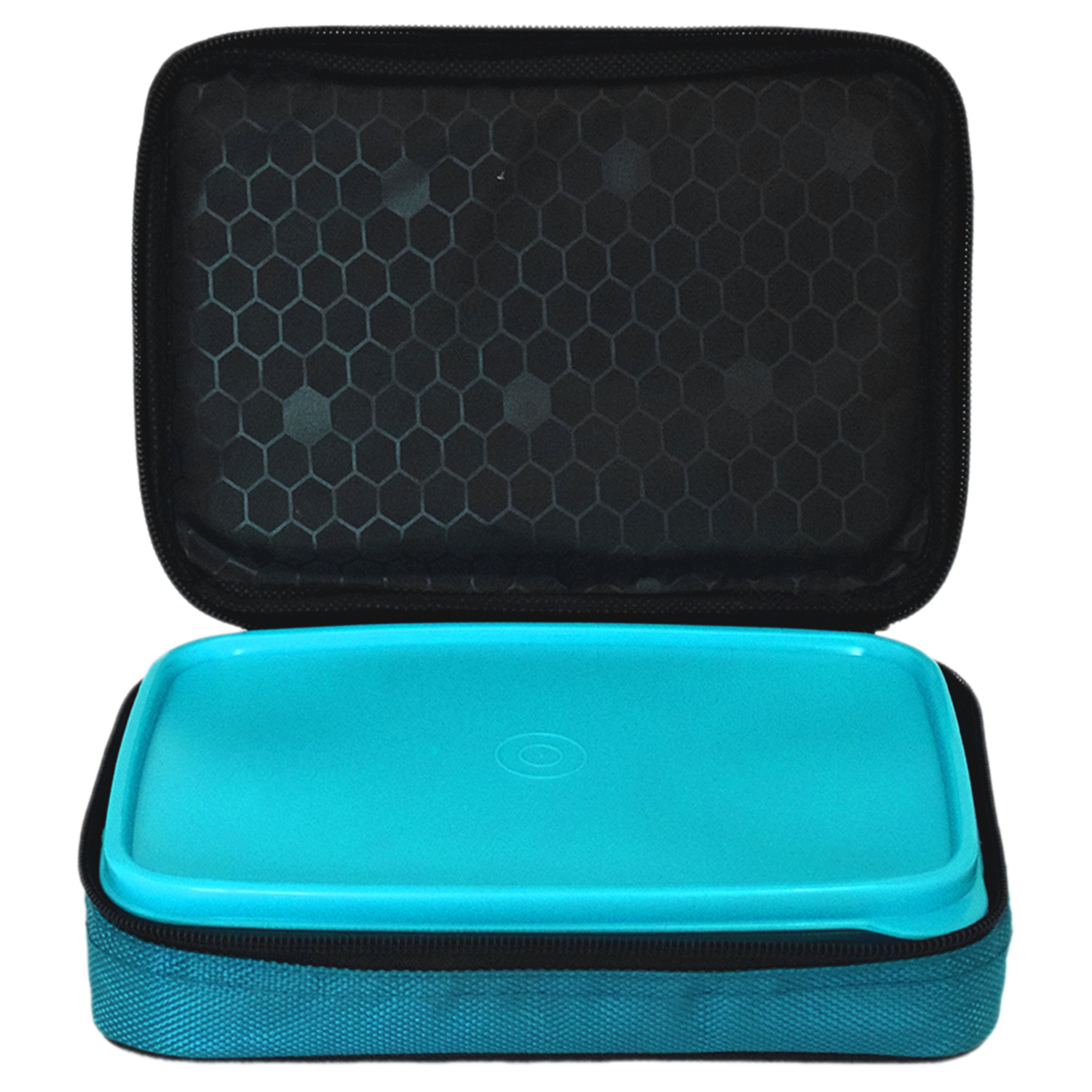 Kuber Industries Plastic Compact Lunch Box With 2 Containers & Cover (Green)
