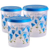 Kuber Industries Plastic Container|Container For Kitchen Storage Set|Air Tight Container|Tulip Printed 5 Litre,7 Litre,10 Litre Containers|Set of 3 (Sky Blue)