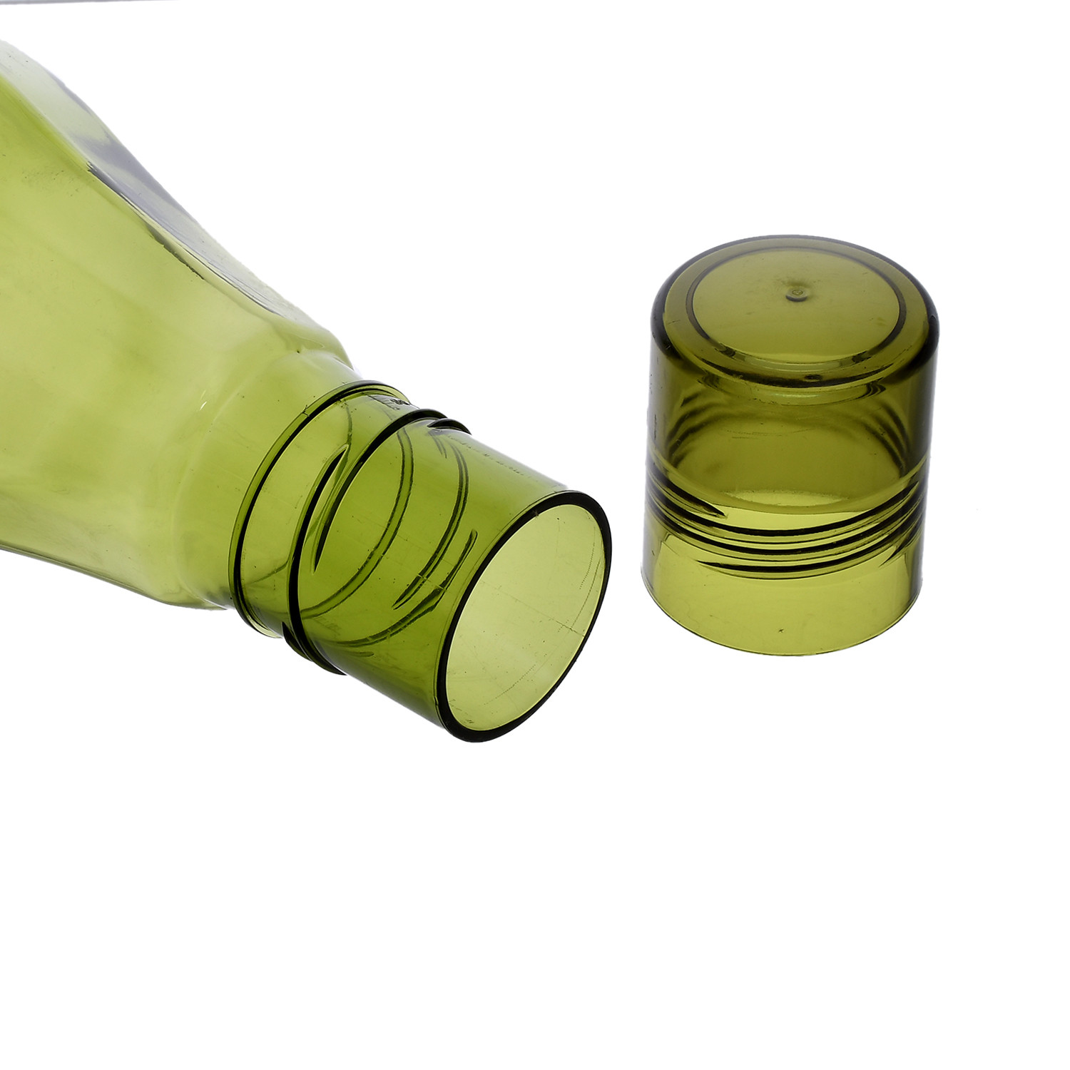 Kuber Industries Plastic Coral Fridge Water Bottle Set with Lid (1000ml, Green)-KUBMART430
