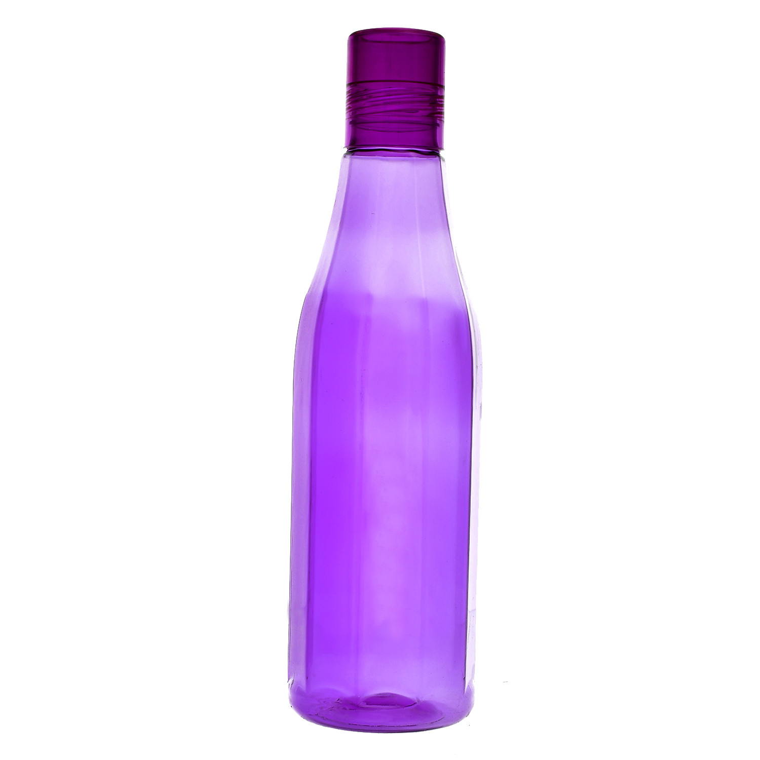 Kuber Industries Plastic Coral Fridge Water Bottle Set with Lid (1000ml, Purple)-KUBMART414