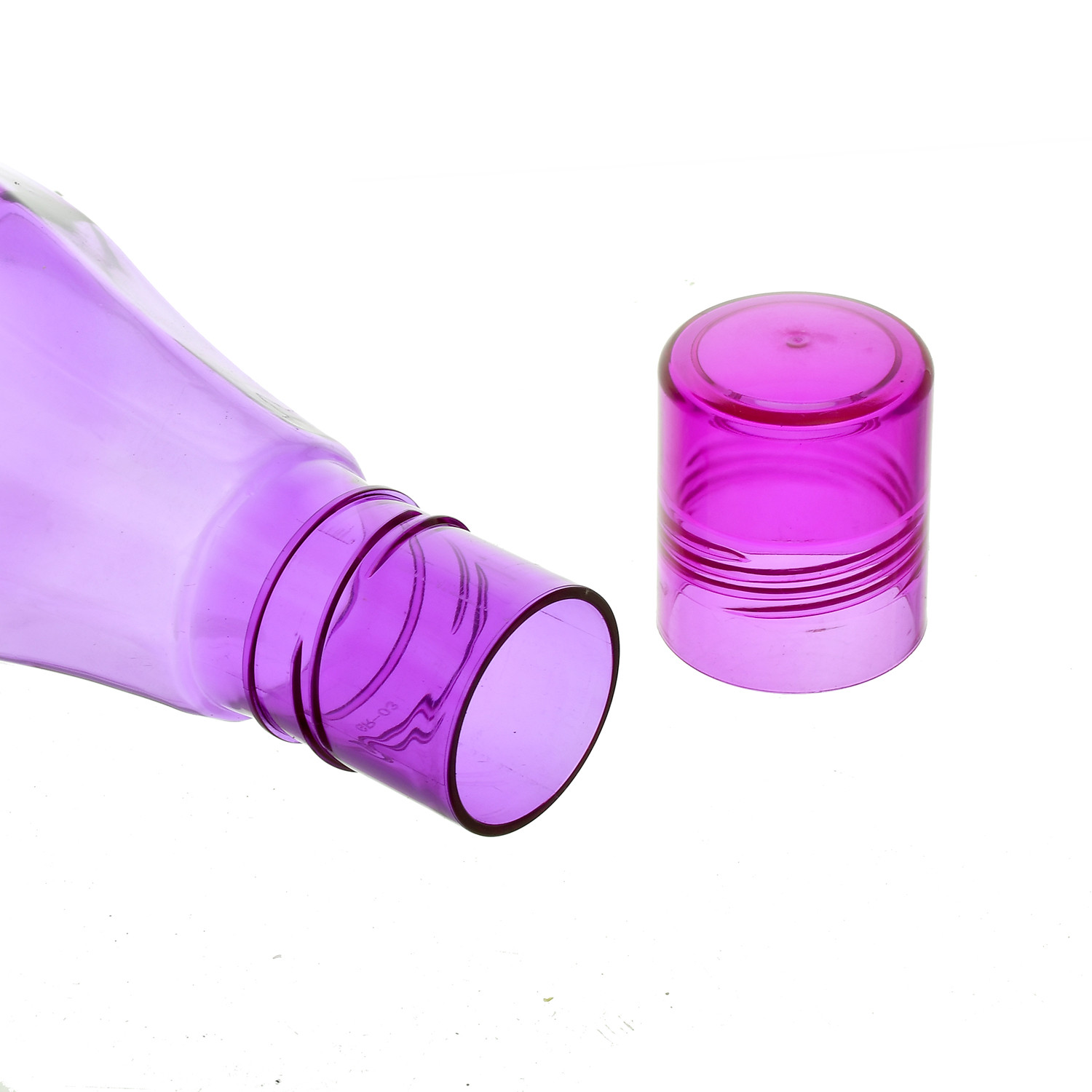 Kuber Industries Plastic Coral Fridge Water Bottle Set with Lid (1000ml, Purple)-KUBMART414