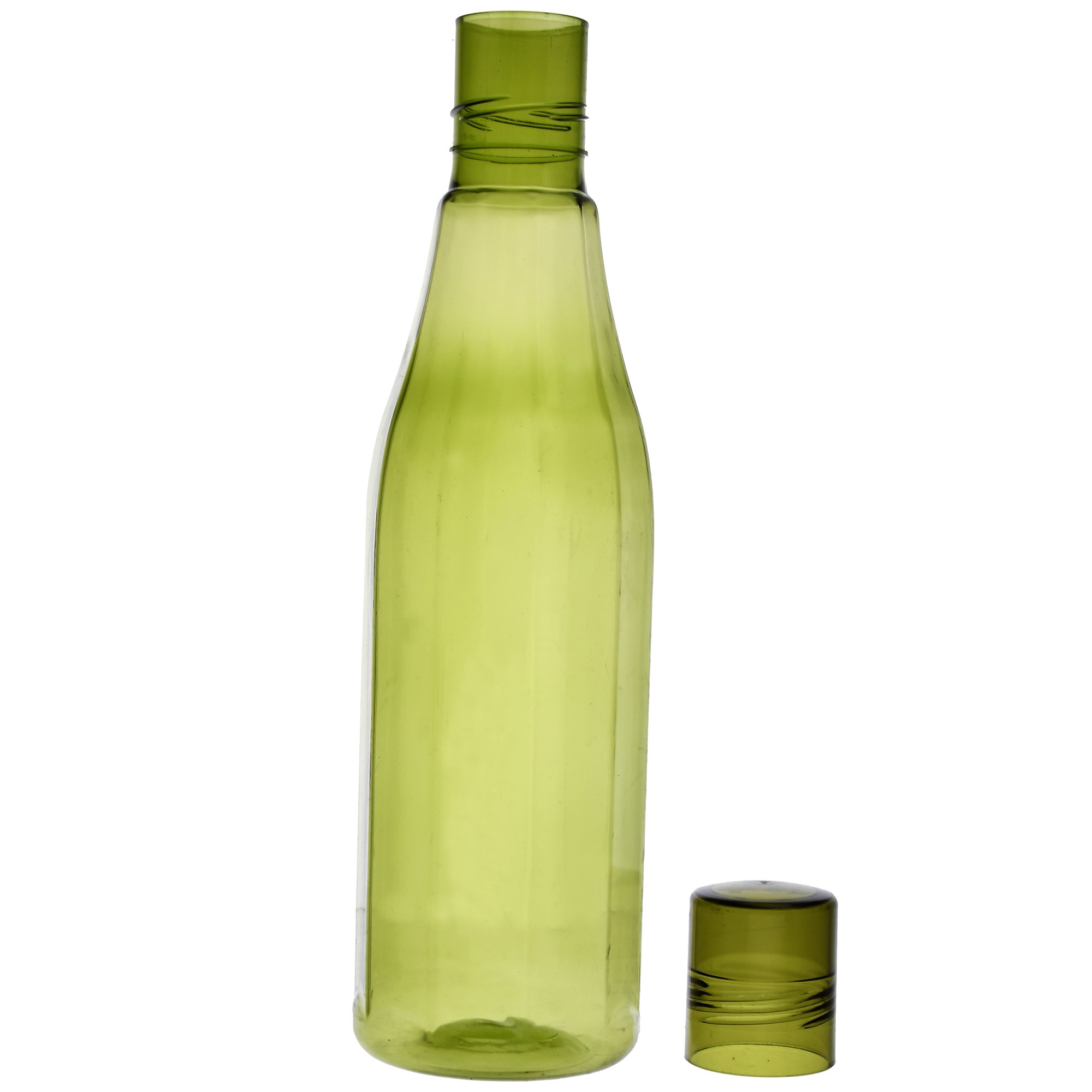 Kuber Industries Plastic Coral Fridge Water Bottle Set with Lid (1000ml, Red & Green)-KUBMART442