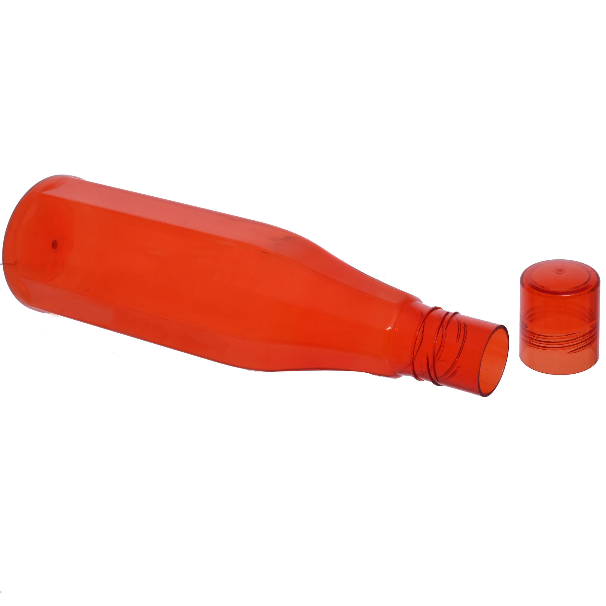 Kuber Industries Plastic Coral Fridge Water Bottle Set with Lid (1000ml, Red)-KUBMART422