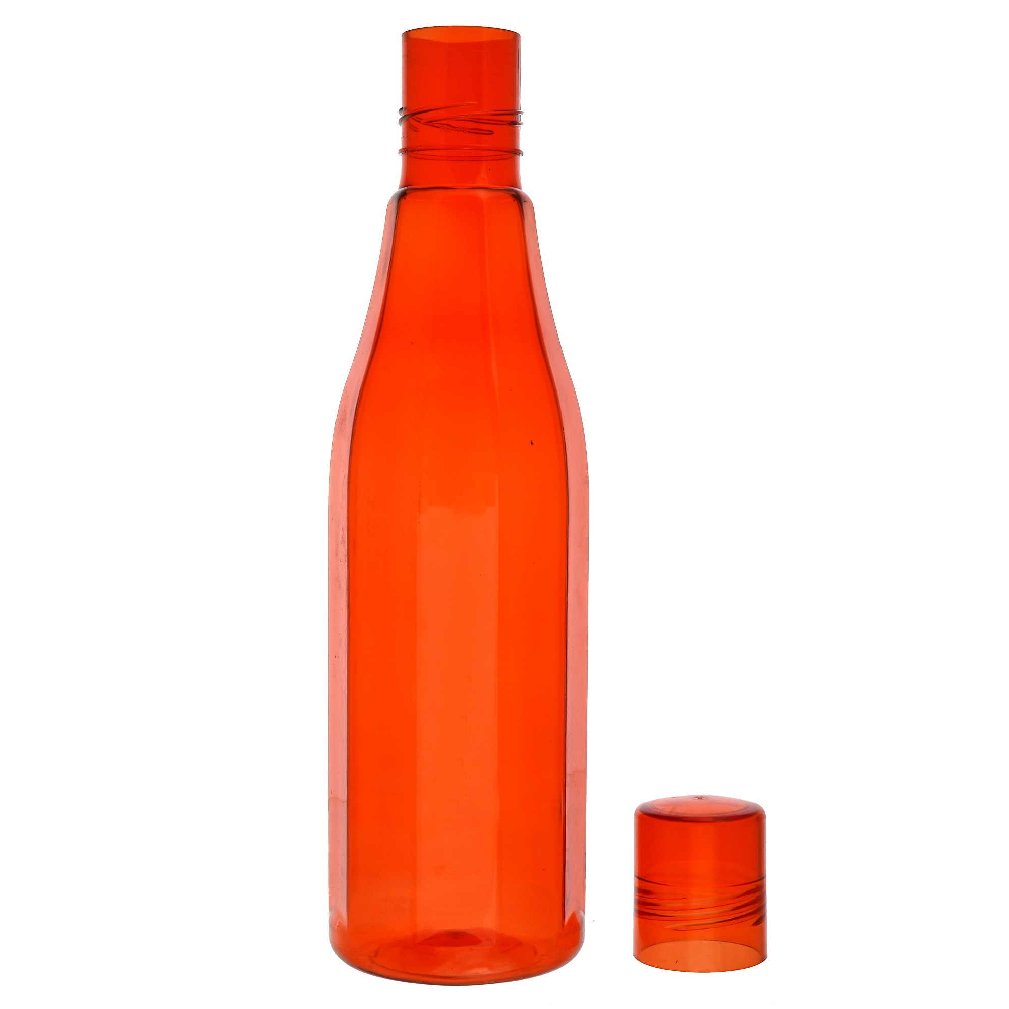 Kuber Industries Plastic Coral Fridge Water Bottle Set with Lid (1000ml, Red)-KUBMART422