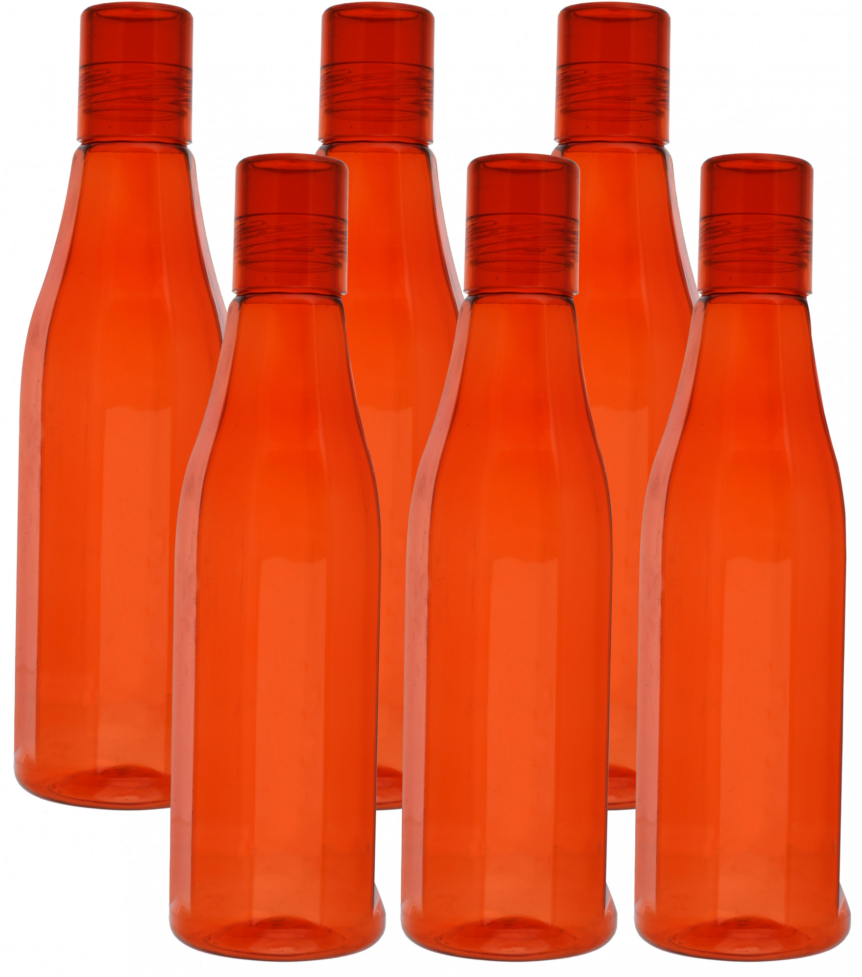 Kuber Industries Plastic Coral Fridge Water Bottle Set with Lid (1000ml, Red)-KUBMART422