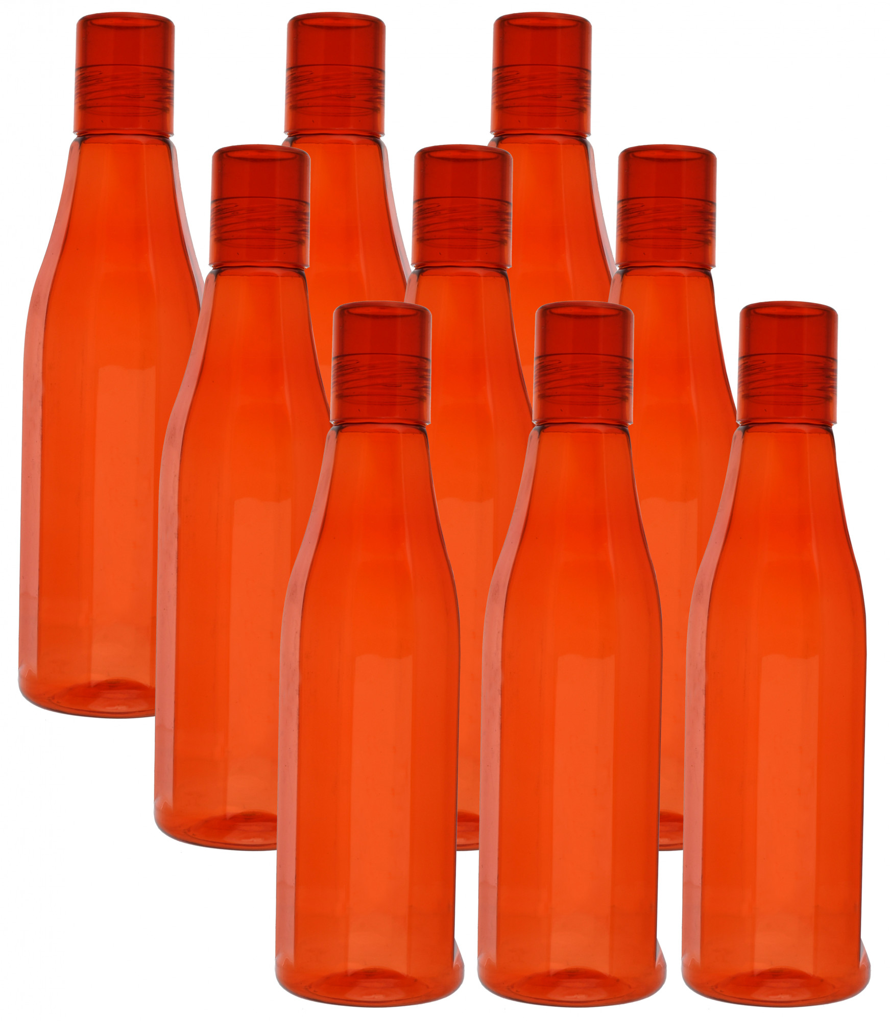 Kuber Industries Plastic Coral Fridge Water Bottle Set with Lid (1000ml, Red)-KUBMART422
