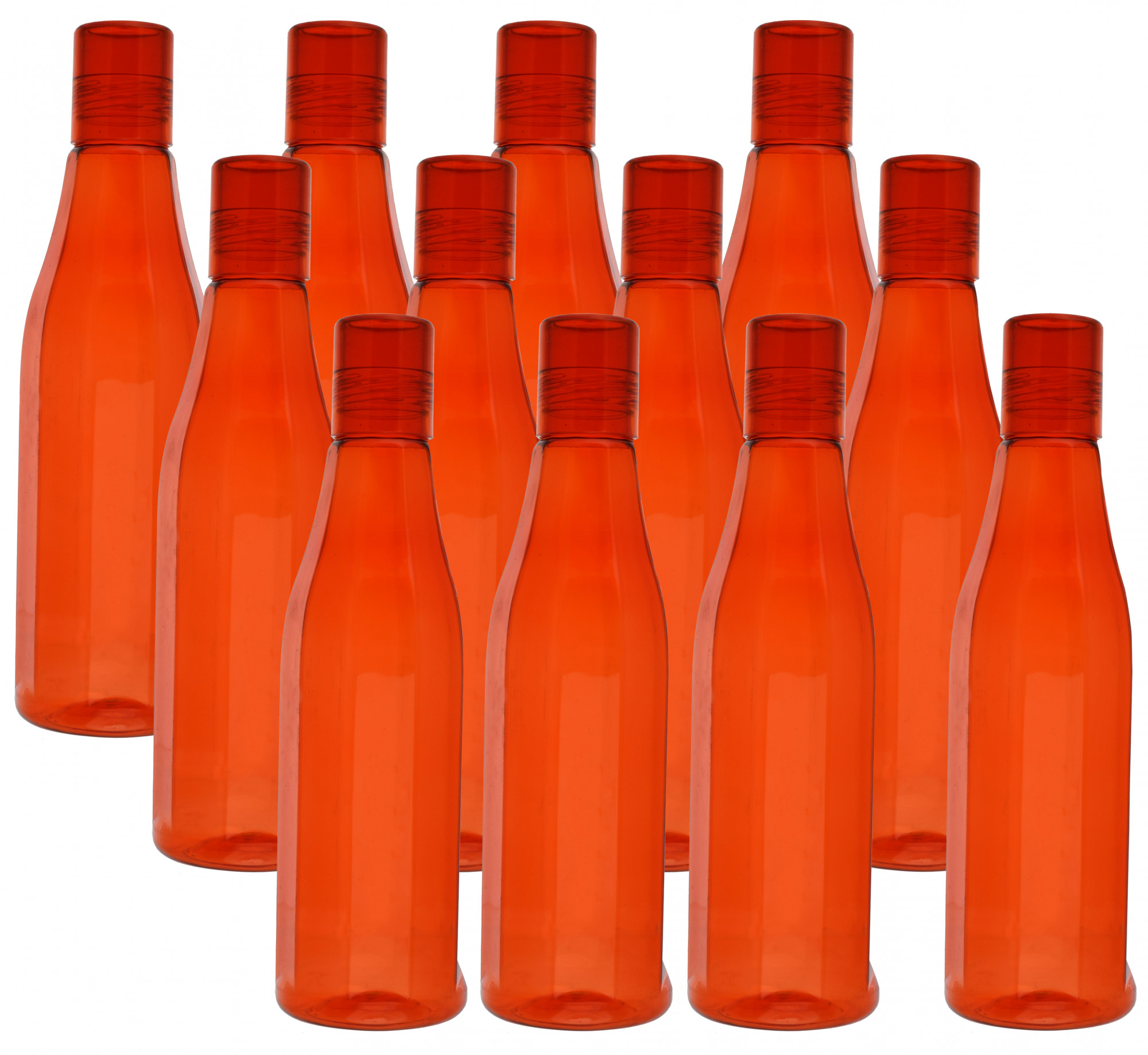 Kuber Industries Plastic Coral Fridge Water Bottle Set with Lid (1000ml, Red)-KUBMART422