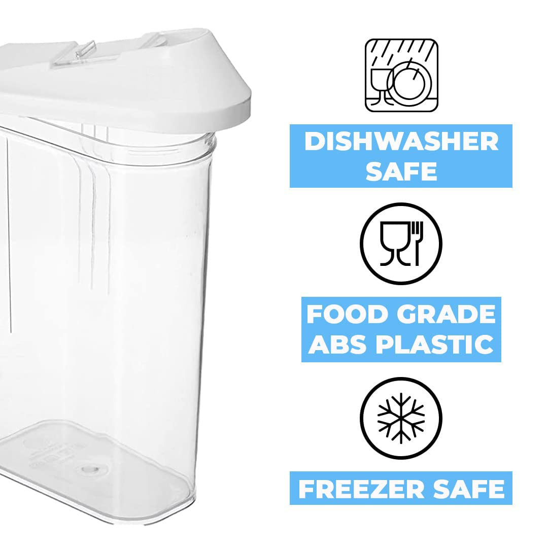 Kuber Industries Plastic Dispenser Kitchen Set |Smooth Sliding Mouth/Lid Mechanism|Food Grade Plastic, Durable and Freezer safe|Container for Kitchen Storage Set of 3|Transparent with White Lid-750ml