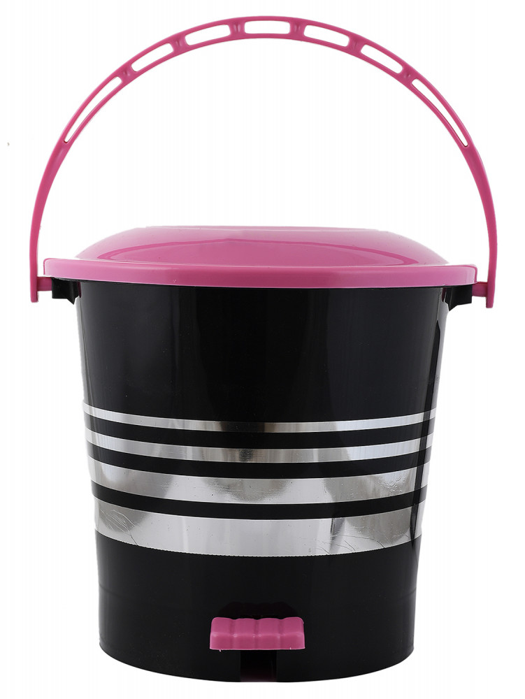 Kuber Industries Plastic Dustbin Garbage Bin with Handle,10 Liters (Pink) -CTKTC38011