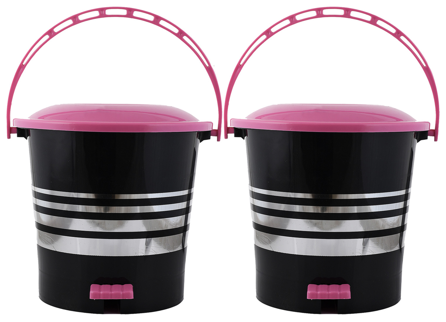 Kuber Industries Plastic Dustbin Garbage Bin with Handle,10 Liters (Pink) -CTKTC38011