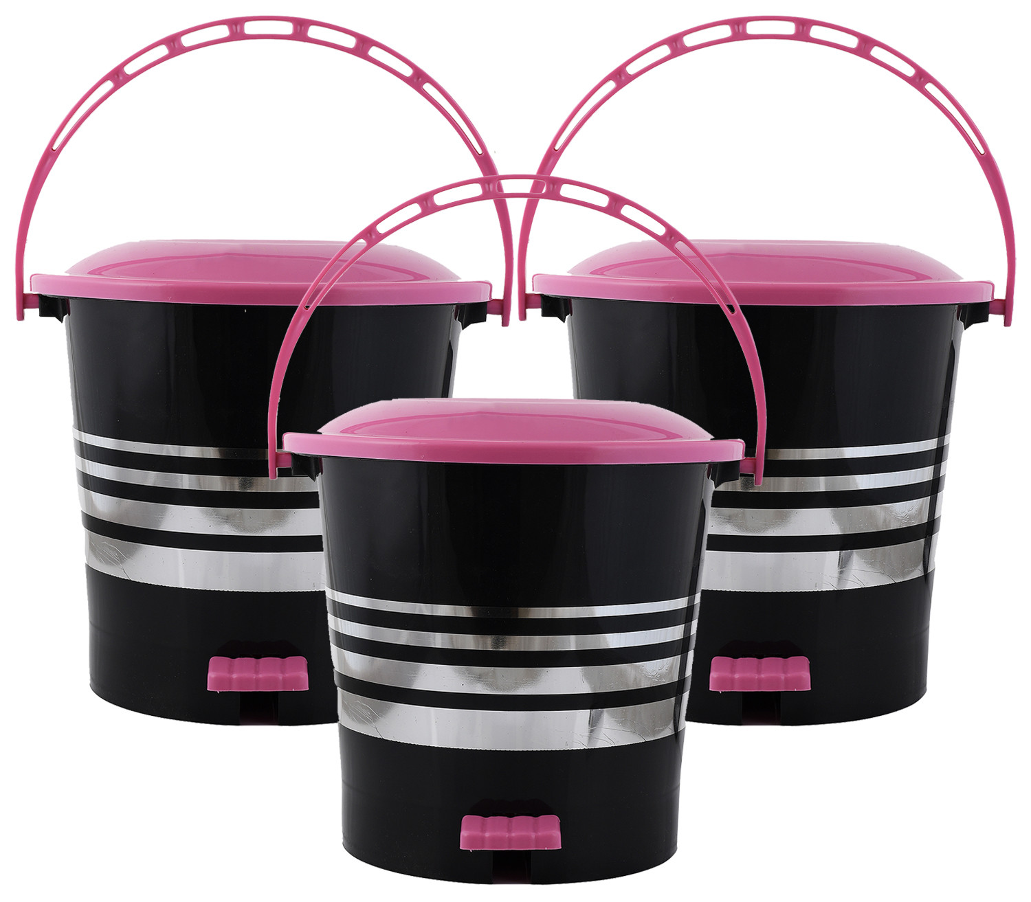 Kuber Industries Plastic Dustbin Garbage Bin with Handle,10 Liters (Pink) -CTKTC38011