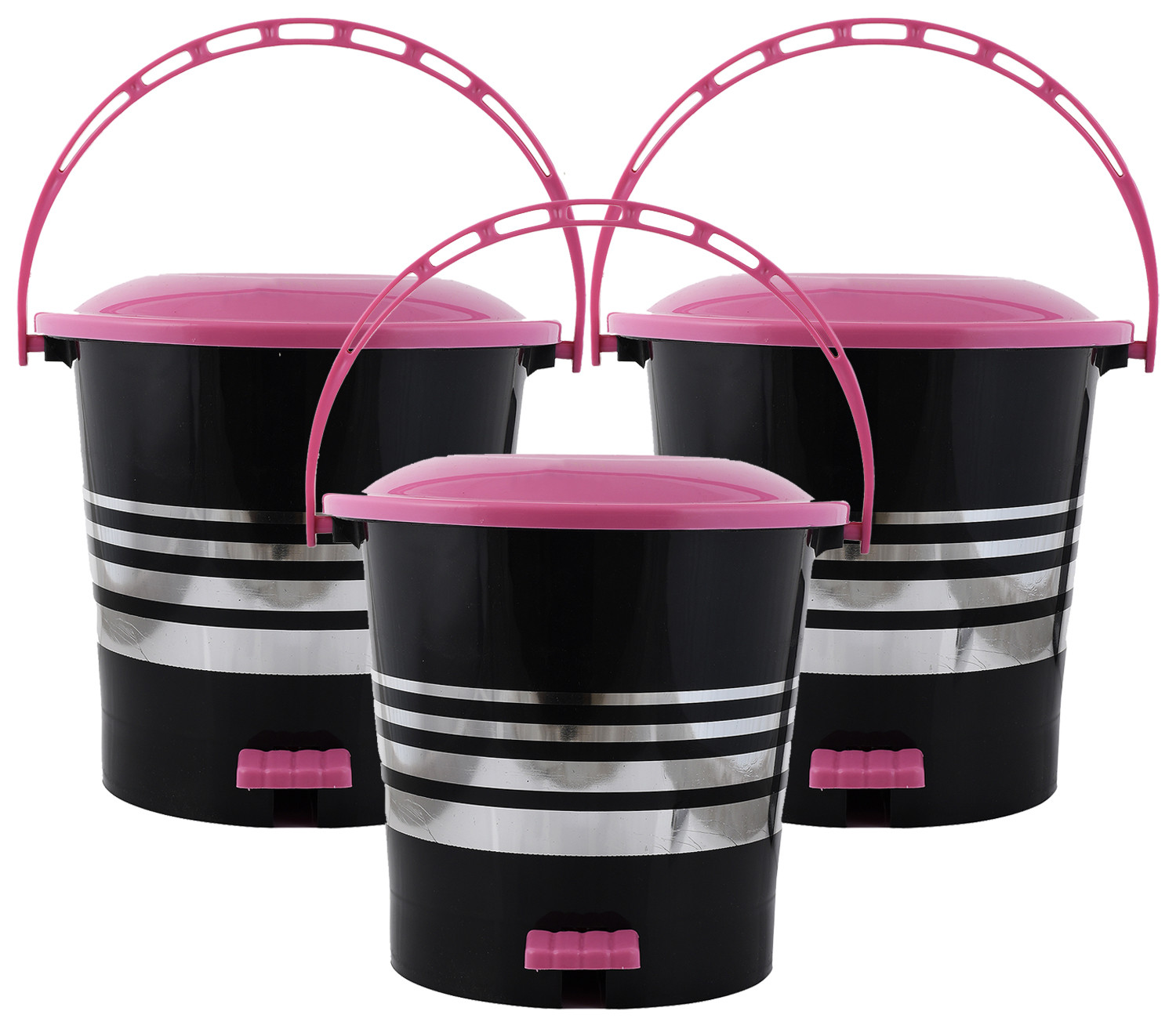 Kuber Industries Plastic Dustbin Garbage Bin with Handle,5 Liters (Pink) -CTKTC37969