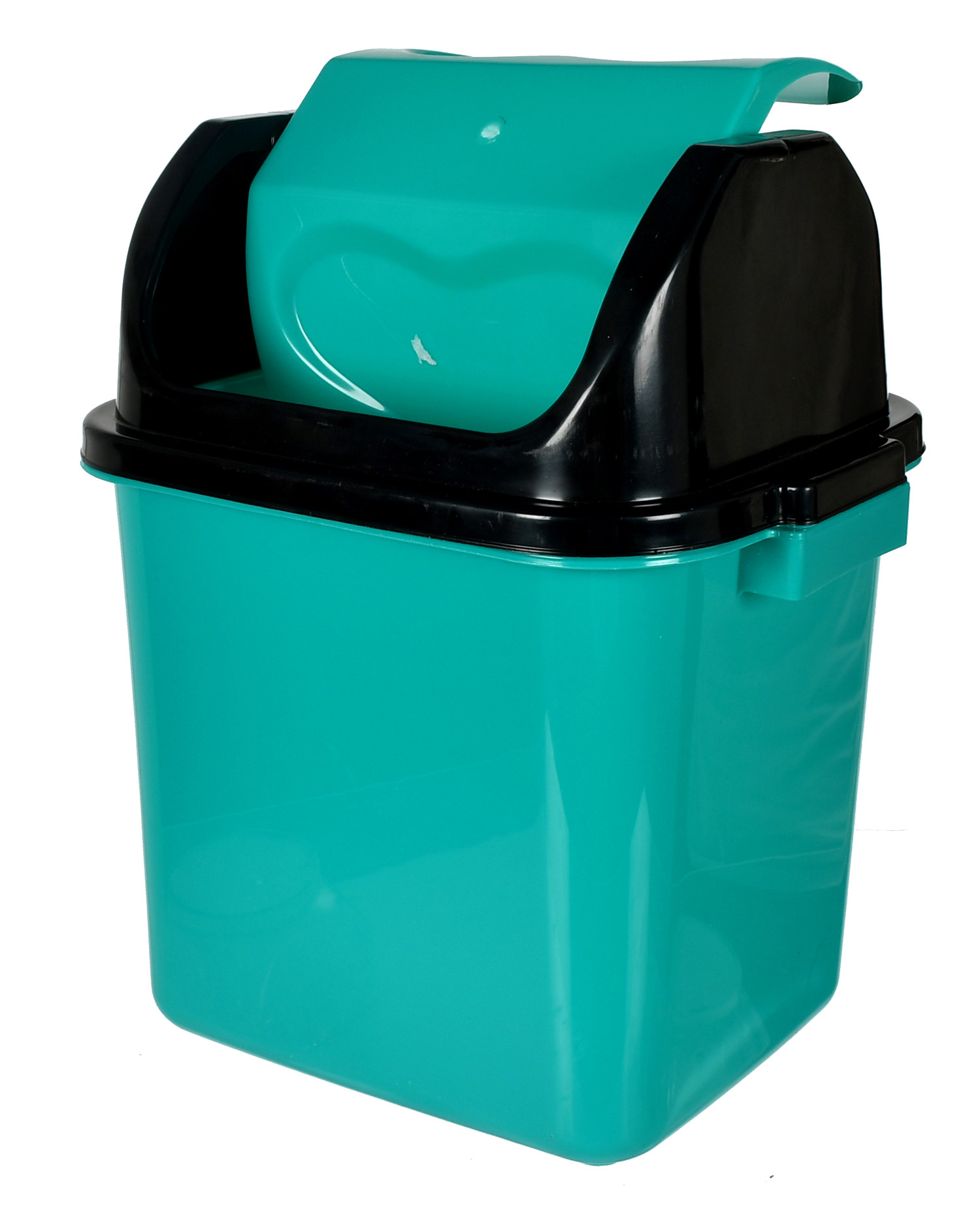 Kuber Industries Plastic Dustbin With Swing Lid, 12 Ltr. (Green)