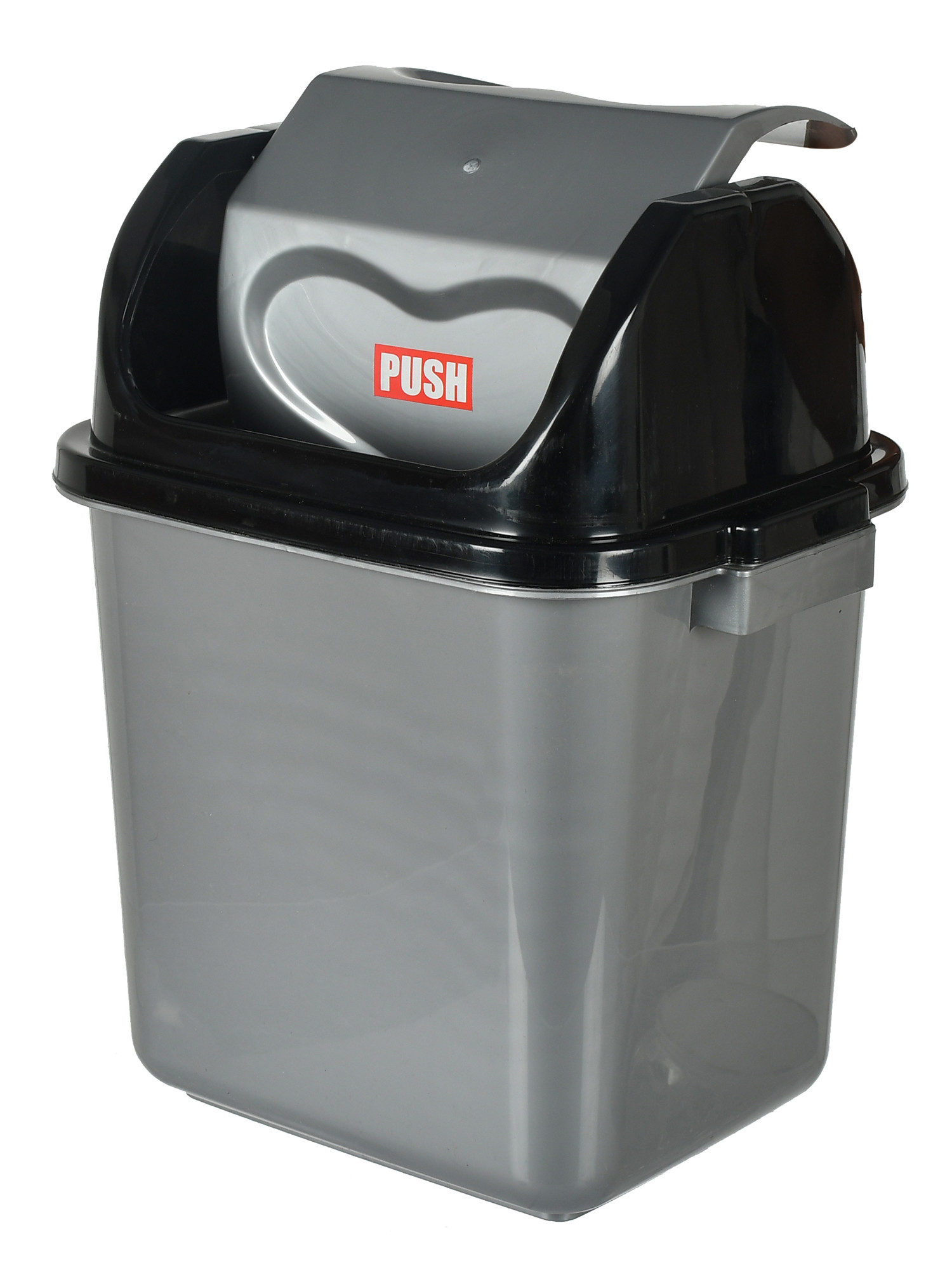 Kuber Industries Plastic Dustbin With Swing Lid, 12 Ltr. (Grey)