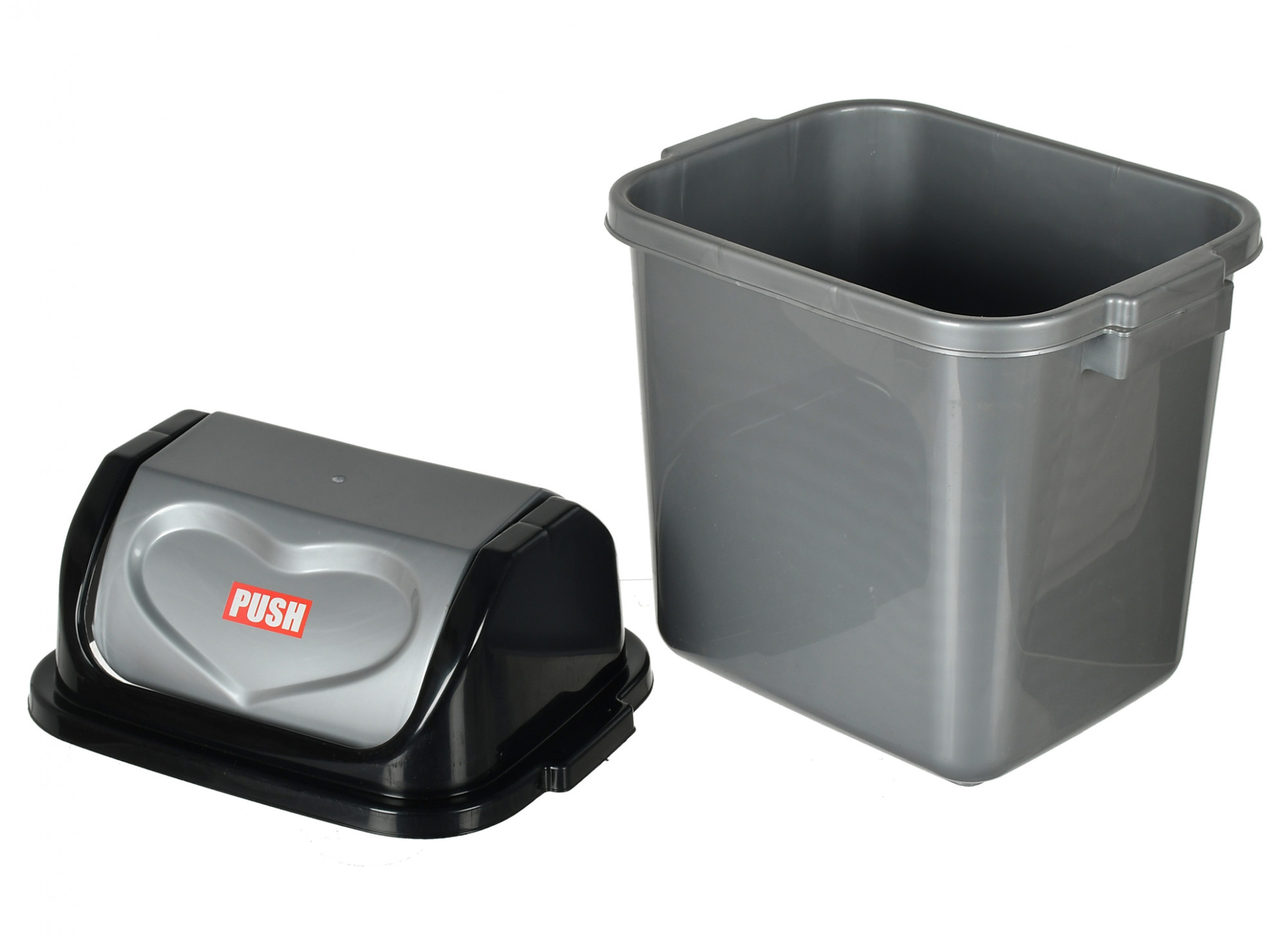 Kuber Industries Plastic Dustbin With Swing Lid, 12 Ltr. (Grey)
