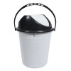 Kuber Industries Plastic Dustbin with Swinging Lid|Portable Garbage Basket &amp; Round Trash Can for Home,Kitchen,Office,College,10 Ltr (Gray)