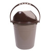 Kuber Industries Plastic Dustbin with Swinging Lid|Portable Garbage Basket &amp; Round Trash Can for Home,Kitchen,Office,College,10 Ltr (Brown)