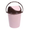 Kuber Industries Plastic Dustbin with Swinging Lid|Portable Garbage Basket &amp; Round Trash Can for Home,Kitchen,Office,College,10 Ltr (Light Pink)