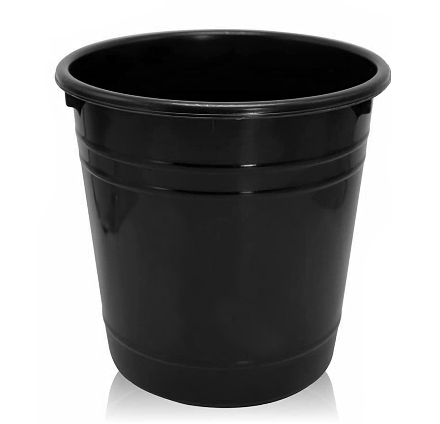 Kuber Industries Plastic Dustbin|Portable Garbage Basket & Round Trash Can for Home,Kitchen,Office,College,5 Ltr.(Black)