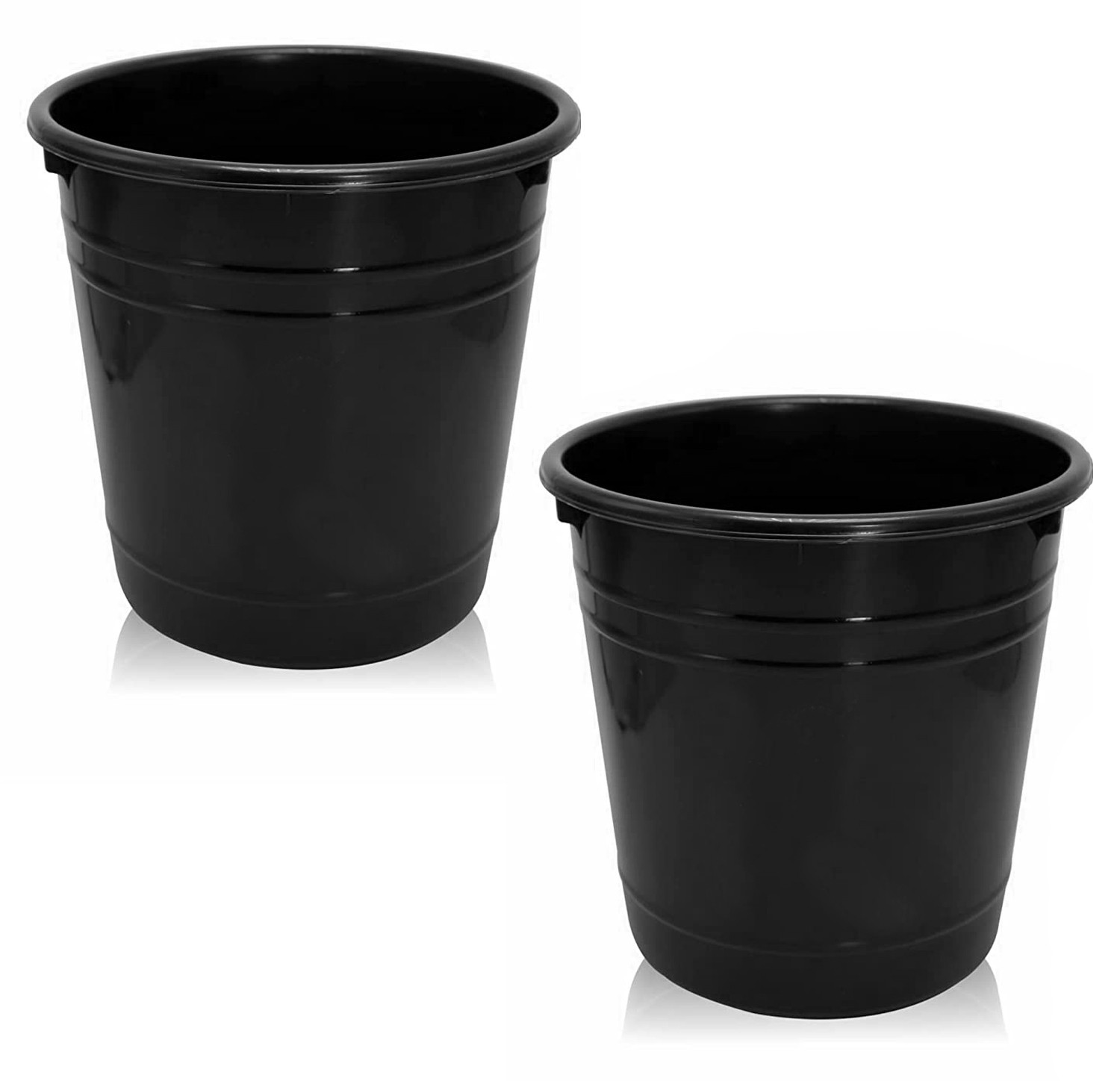 Kuber Industries Plastic Dustbin|Portable Garbage Basket & Round Trash Can for Home,Kitchen,Office,College,5 Ltr.(Black)