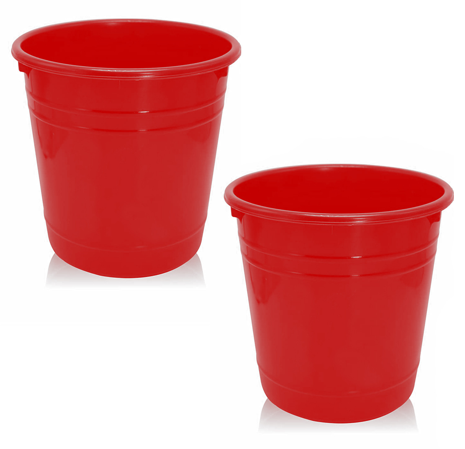 Kuber Industries Plastic Dustbin|Portable Garbage Basket & Round Trash Can for Home,Kitchen,Office,College,5 Ltr.(Red)