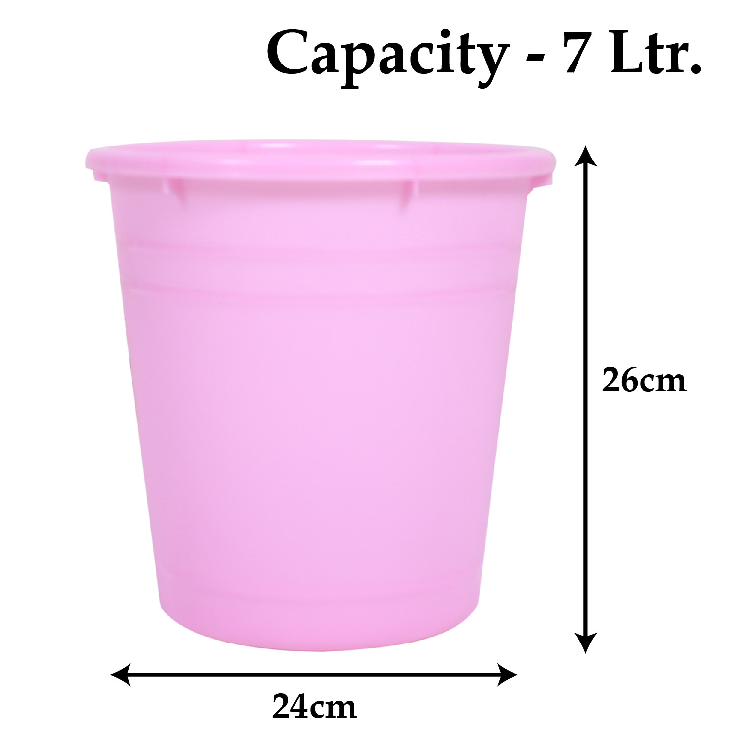 Kuber Industries Plastic Dustbin|Portable Garbage Basket & Round Trash Can for Home,Kitchen,Office,College,7 Ltr.(Pink)