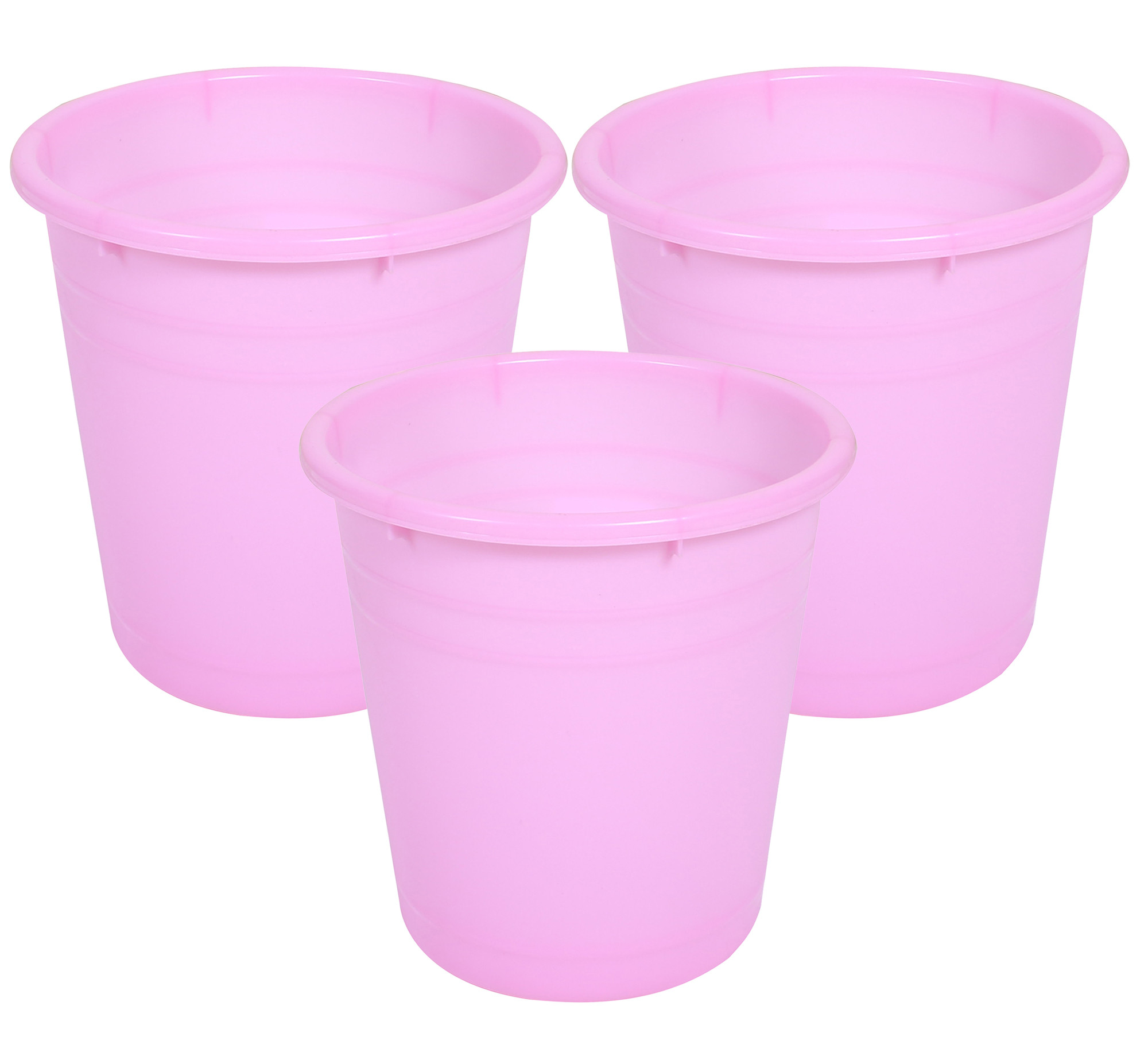 Kuber Industries Plastic Dustbin|Portable Garbage Basket & Round Trash Can for Home,Kitchen,Office,College,7 Ltr.(Pink)