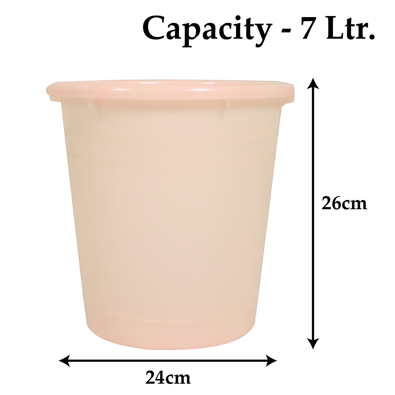 Kuber Industries Plastic Dustbin|Portable Garbage Basket & Round Trash Can for Home,Kitchen,Office,College,7 Ltr.(Cream)