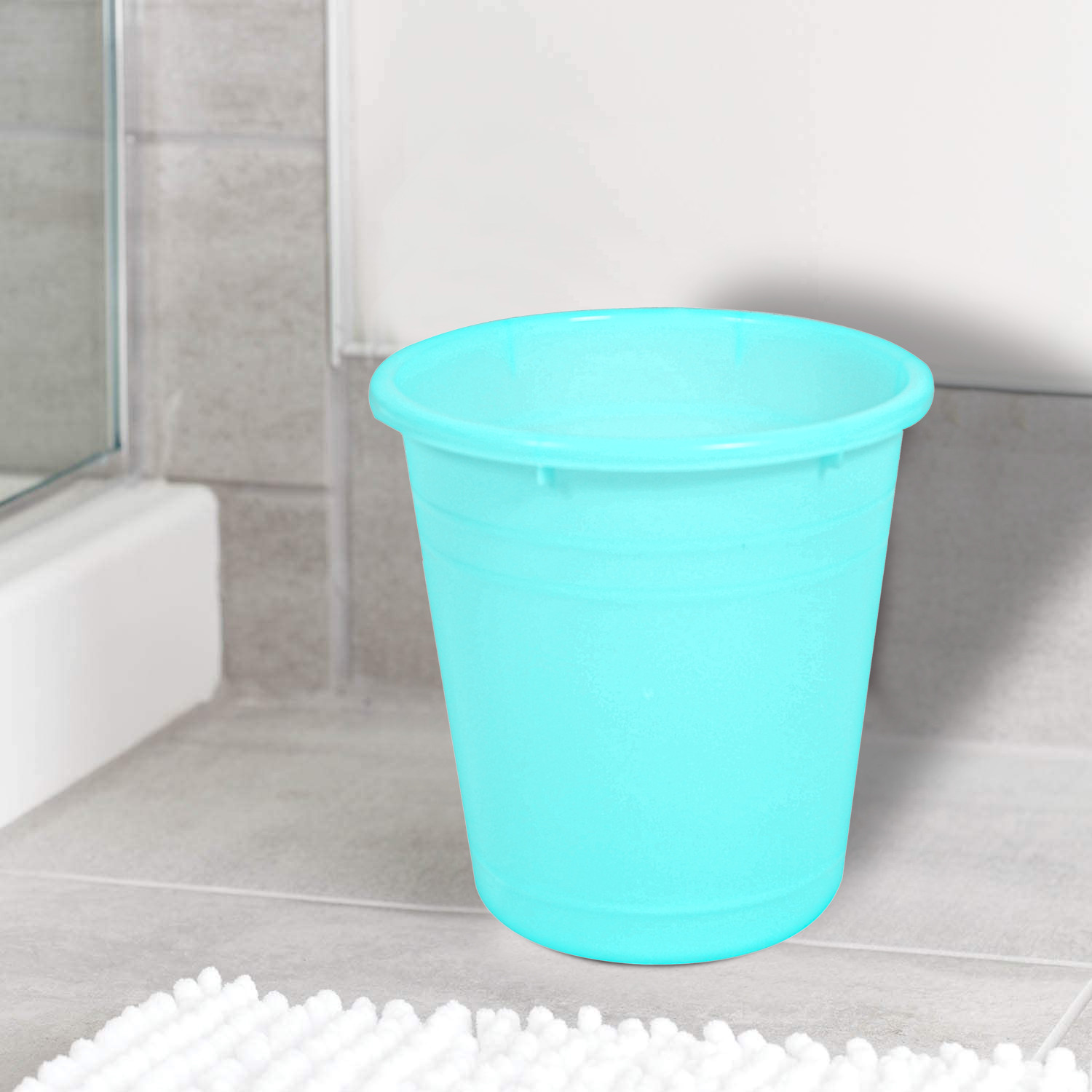 Kuber Industries Plastic Dustbin|Portable Garbage Basket & Round Trash Can for Home,Kitchen,Office,College,7 Ltr.(Mint Green)