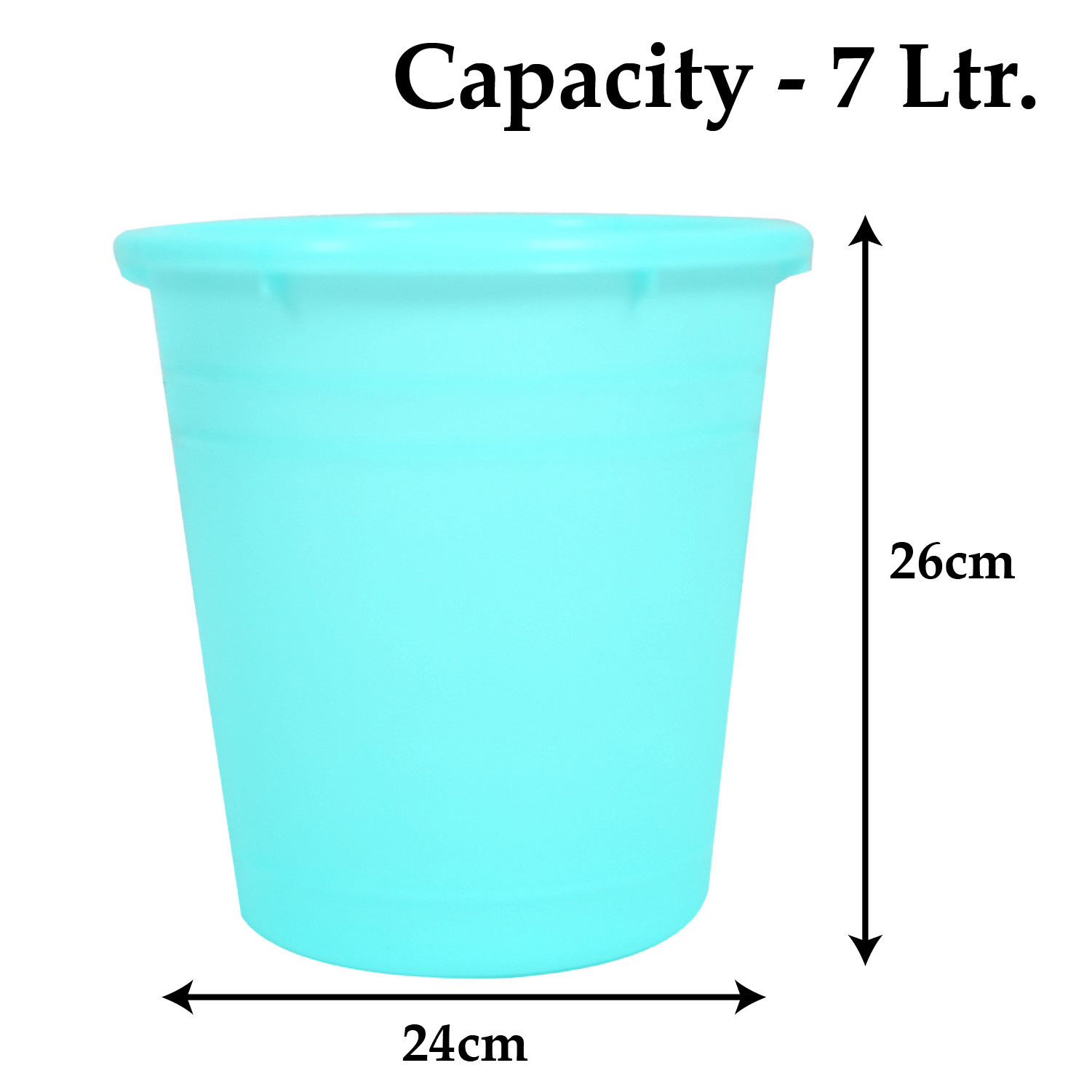 Kuber Industries Plastic Dustbin|Portable Garbage Basket & Round Trash Can for Home,Kitchen,Office,College,7 Ltr.(Mint Green)