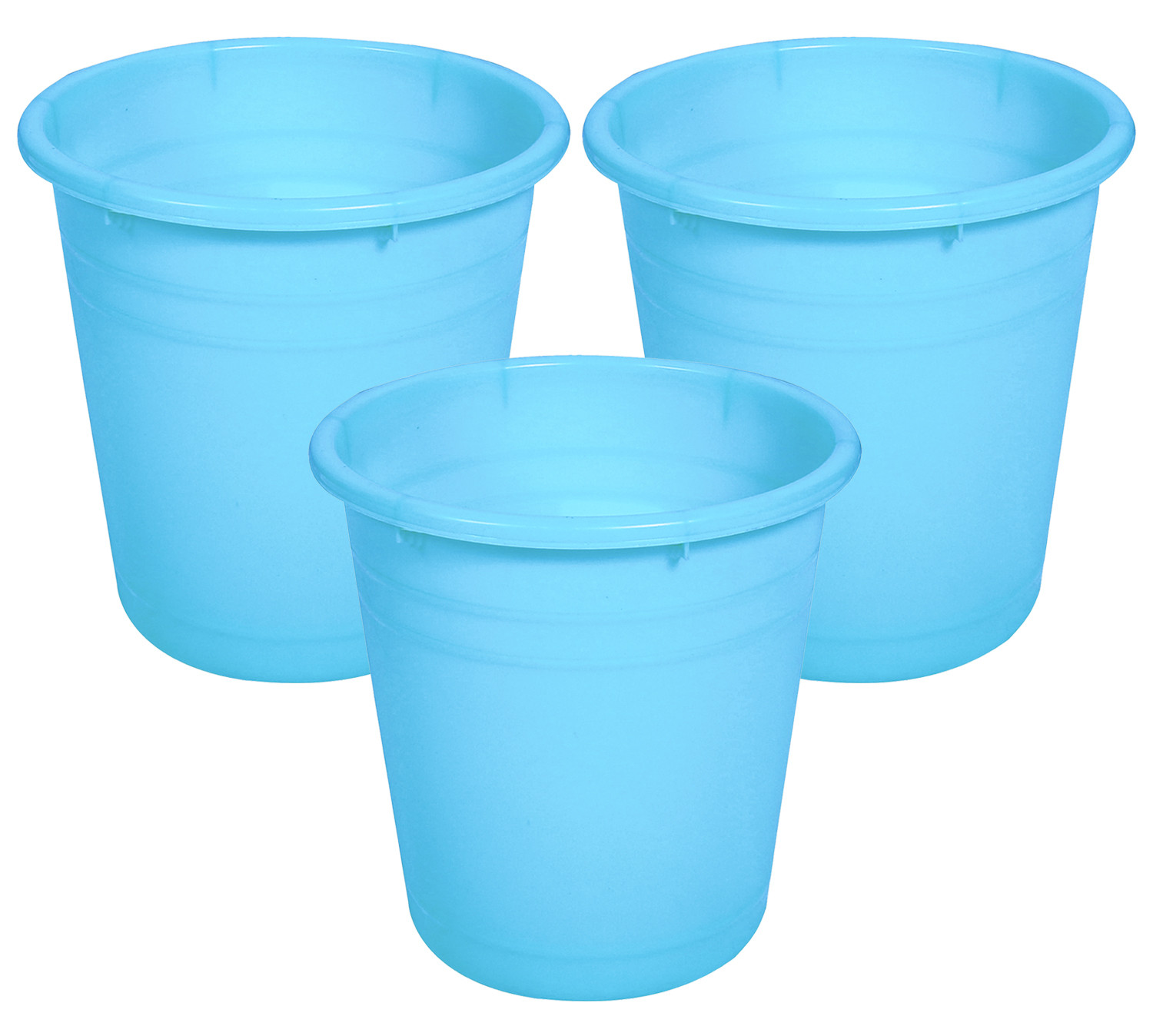 Kuber Industries Plastic Dustbin|Portable Garbage Basket & Round Trash Can for Home,Kitchen,Office,College,7 Ltr.(Sky Blue)