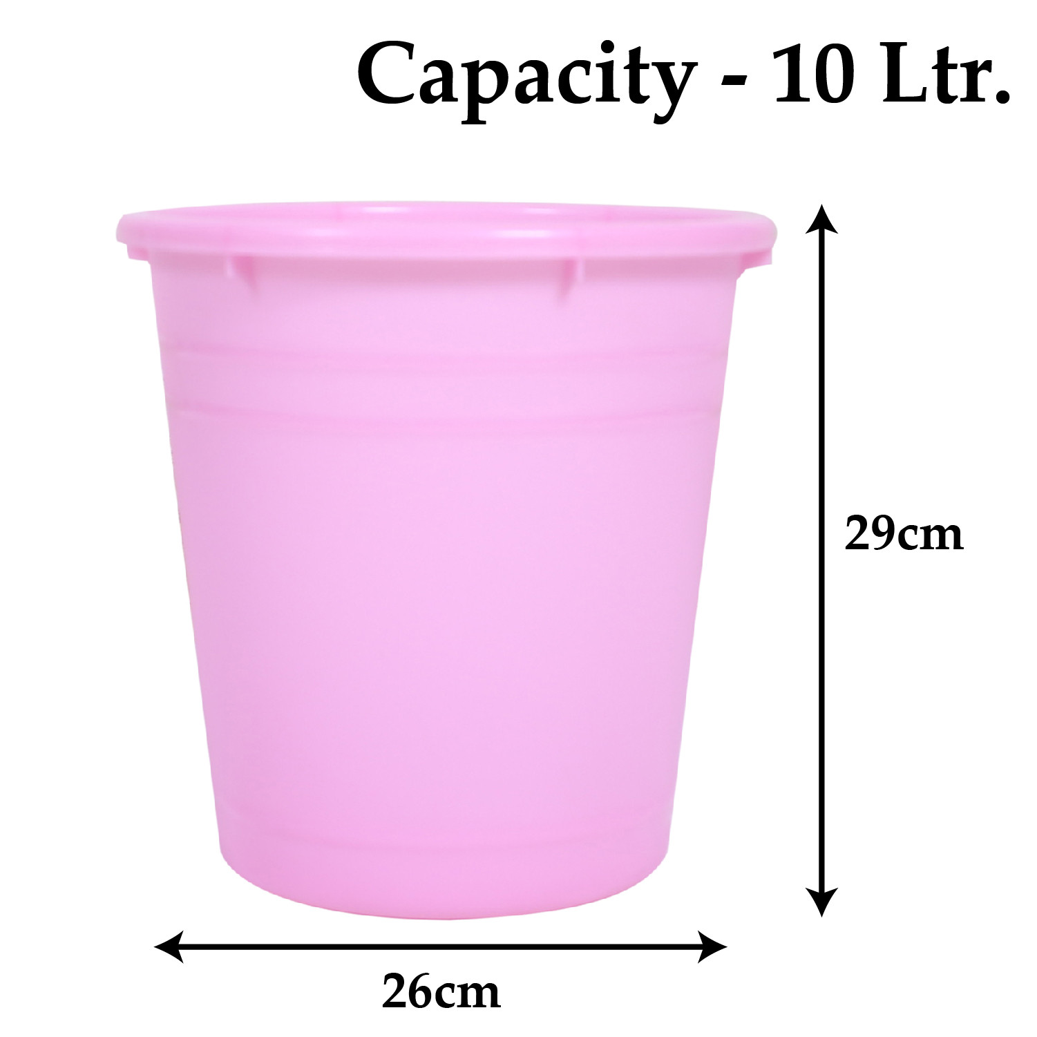 Kuber Industries Plastic Dustbin|Portable Garbage Basket & Round Trash Can for Home,Kitchen,Office,College,10 Ltr.(Pink)