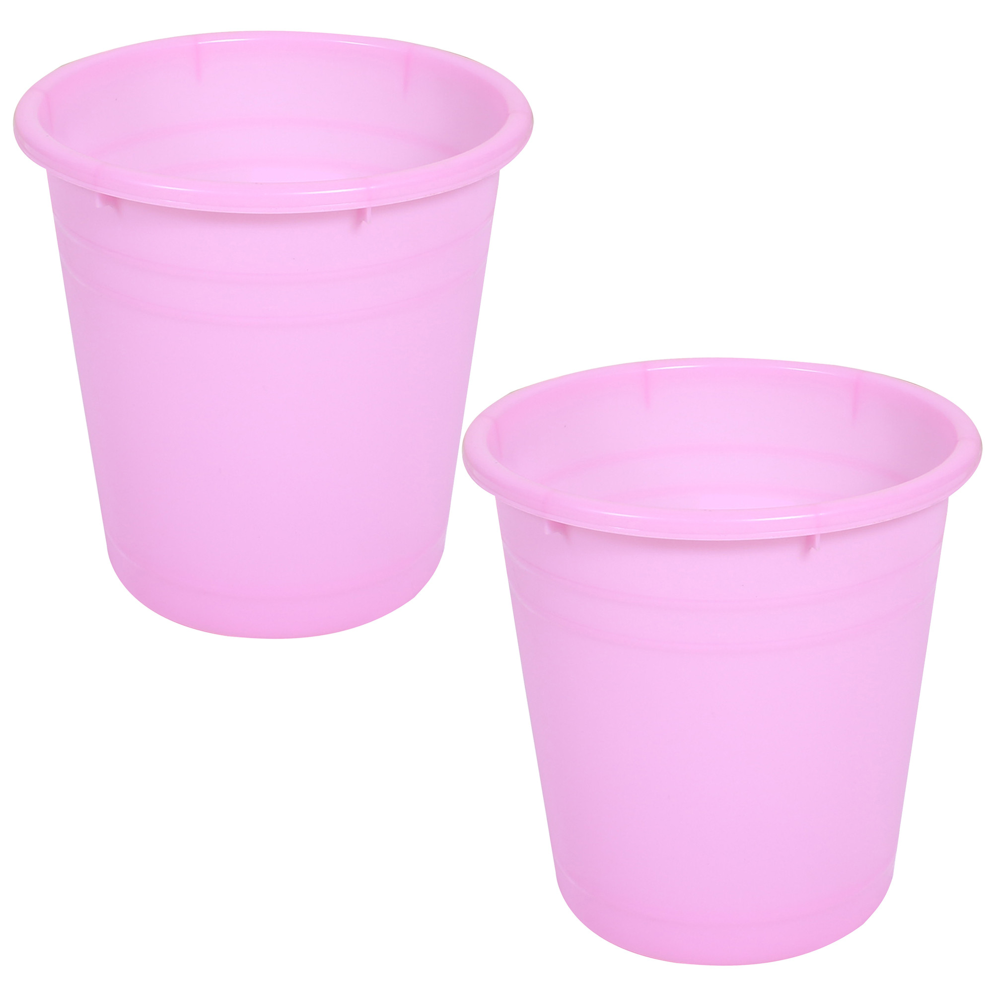 Kuber Industries Plastic Dustbin|Portable Garbage Basket & Round Trash Can for Home,Kitchen,Office,College,10 Ltr.(Pink)