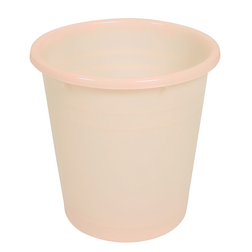 Kuber Industries Plastic Dustbin|Portable Garbage Basket &amp; Round Trash Can for Home,Kitchen,Office,College,10 Ltr.(Cream)