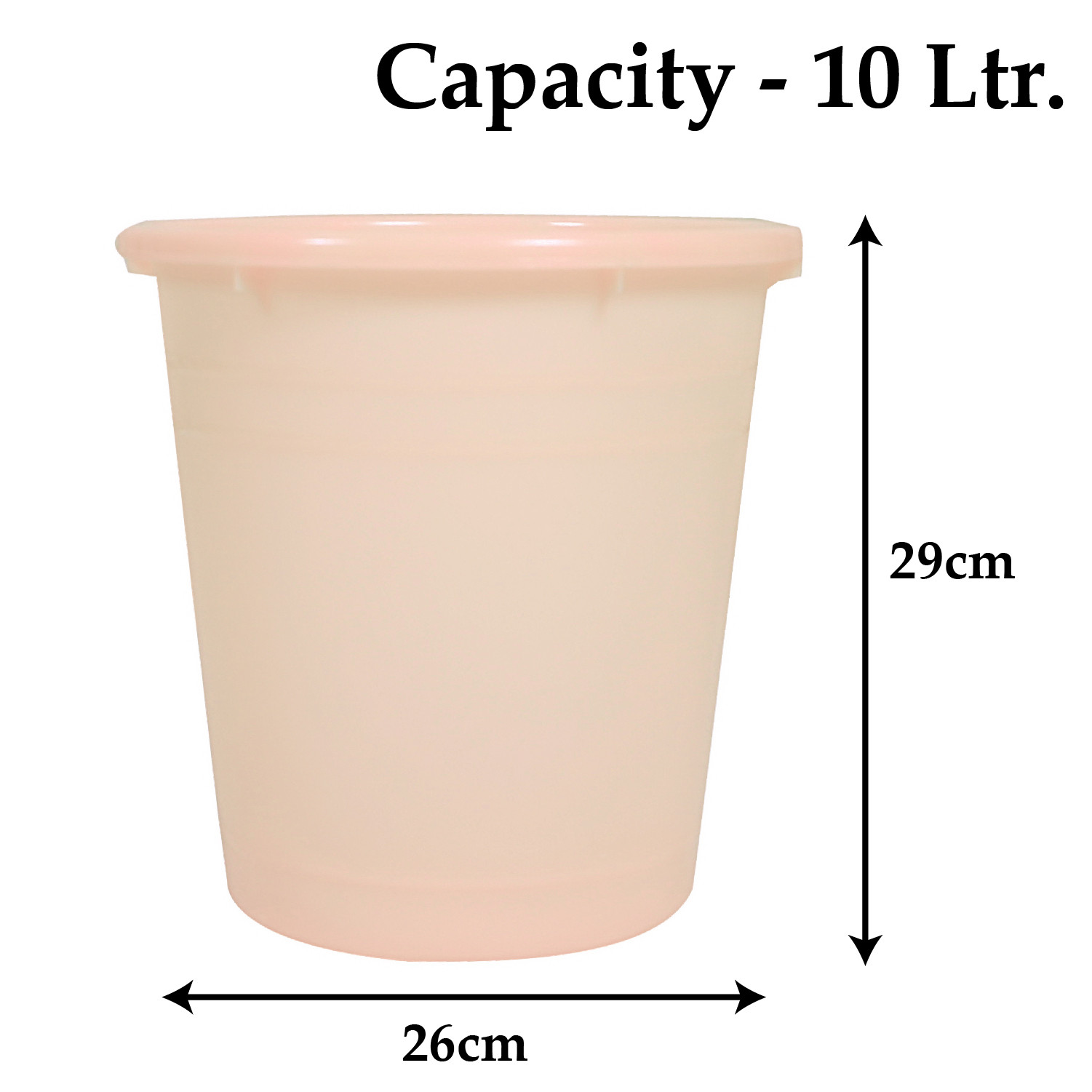 Kuber Industries Plastic Dustbin|Portable Garbage Basket & Round Trash Can for Home,Kitchen,Office,College,10 Ltr.(Cream)