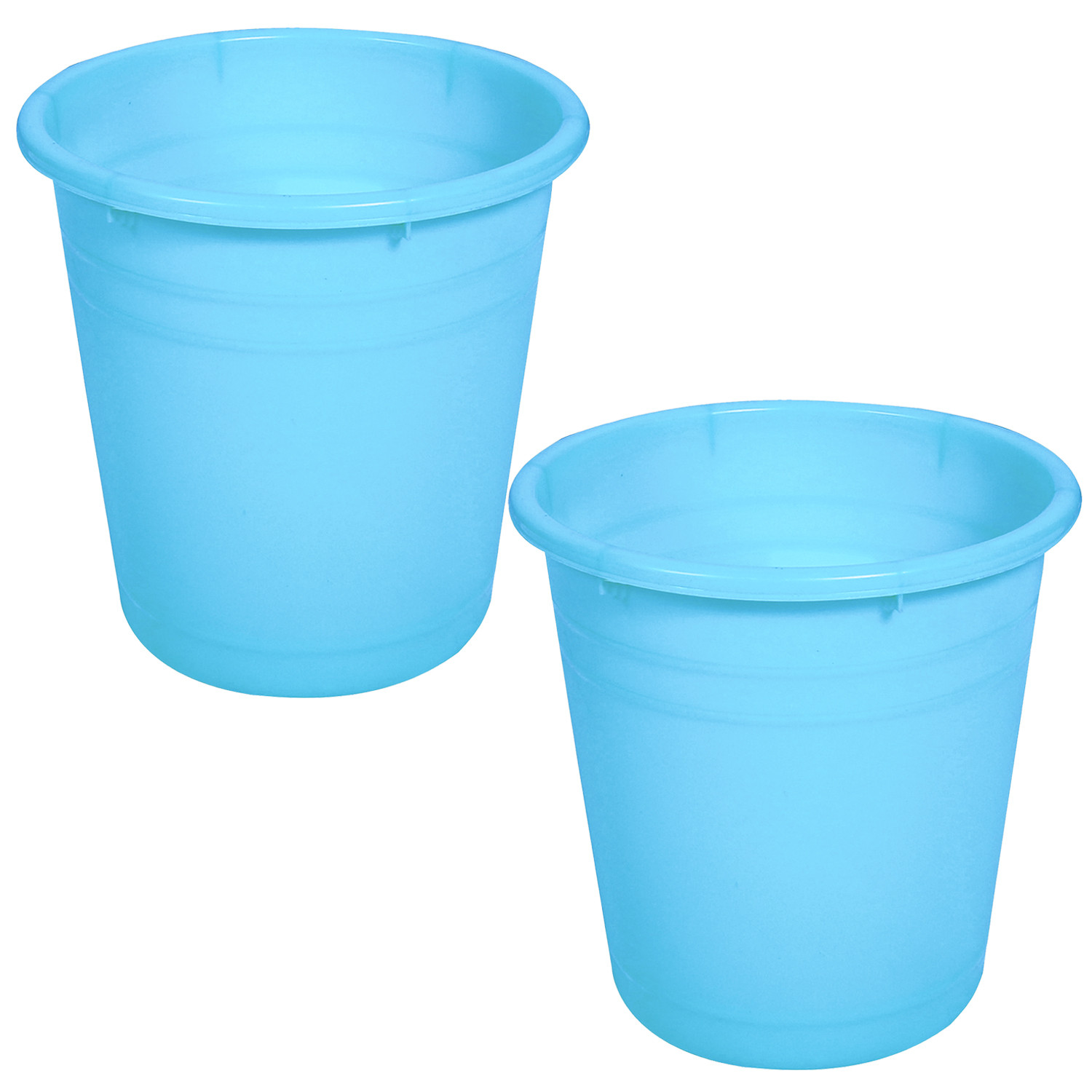Kuber Industries Plastic Dustbin|Portable Garbage Basket & Round Trash Can for Home,Kitchen,Office,College,10 Ltr.(Sky Blue)