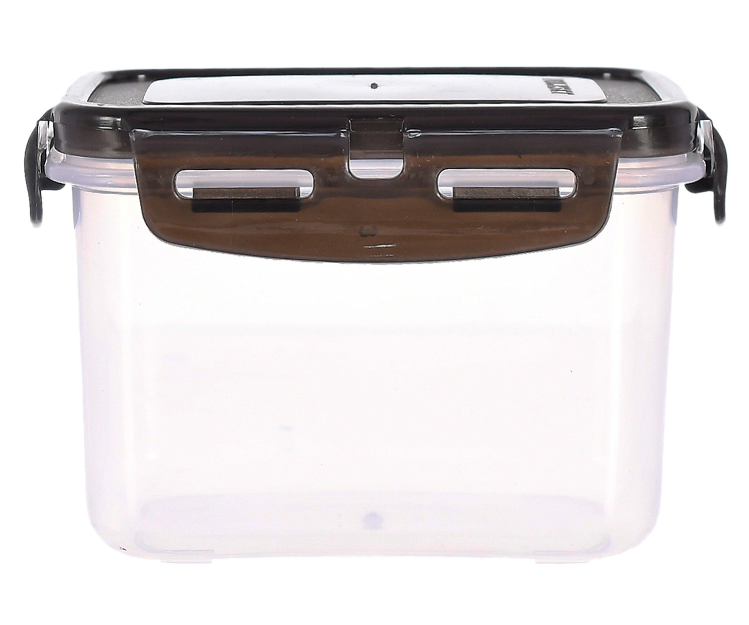 Kuber Industries Plastic Food Storage Container/Box For cookies, nuts, beans, chutneys With Airtight Lock Lid, 600ml (Black)-46KM0523