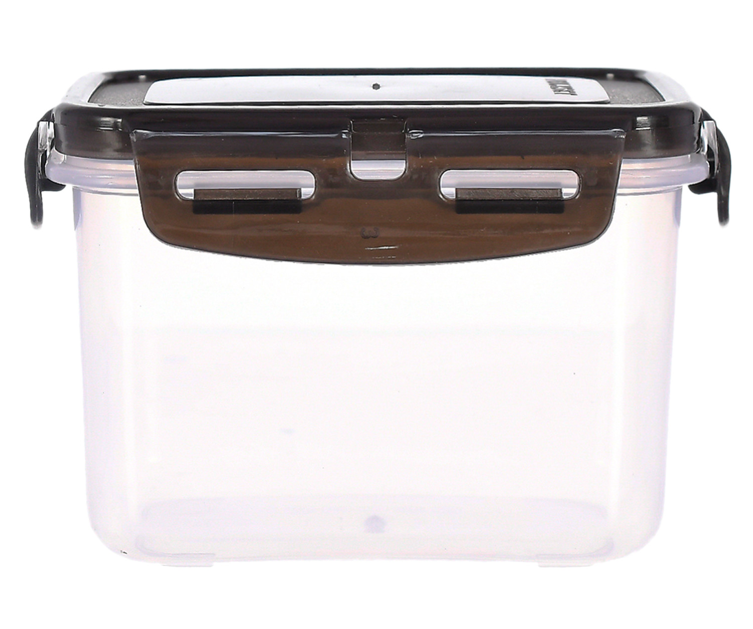 Kuber Industries Plastic Food Storage Container/Box For cookies, nuts, beans, chutneys With Airtight Lock Lid, 600ml(Black & Brown)-46KM0541