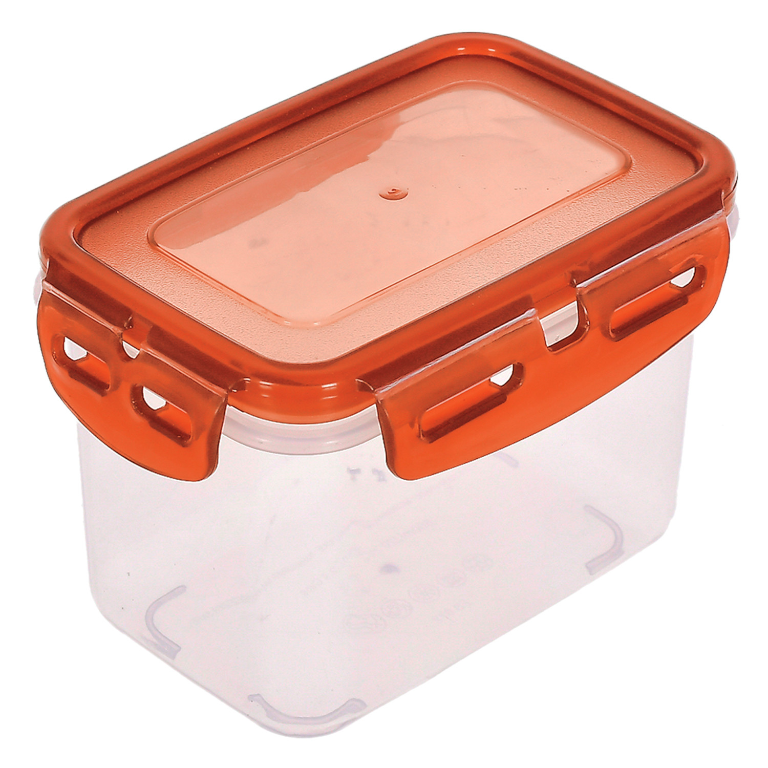 Kuber Industries Plastic Food Storage Container/Box For cookies, nuts, beans, chutneys With Airtight Lock Lid, 600ml(Black & Brown)-46KM0541