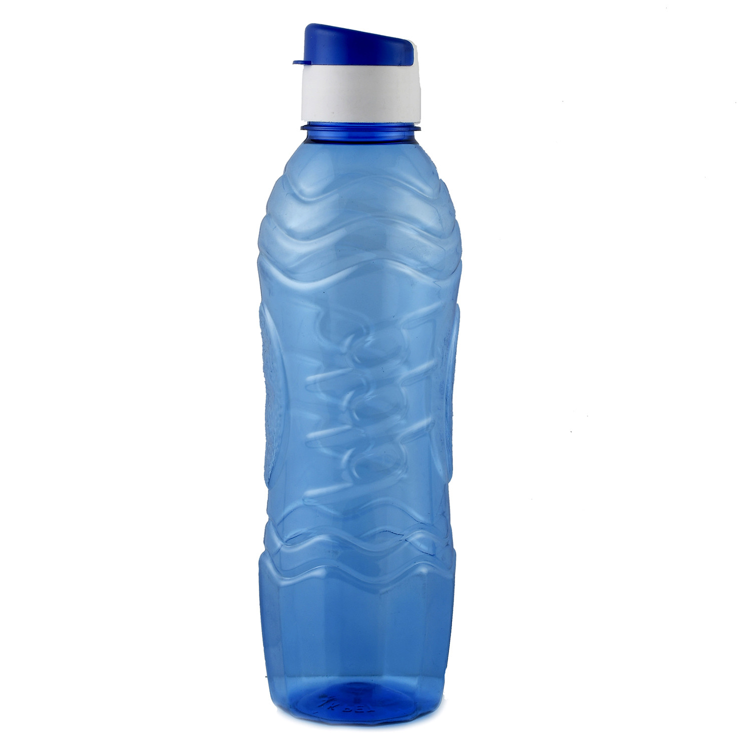 Kuber Industries Plastic Fridge Water Bottle Set with Flip Cap (1000ml, Blue)-KUBMART1348