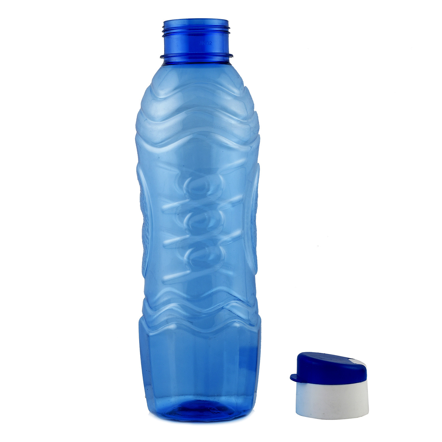 Kuber Industries Plastic Fridge Water Bottle Set with Flip Cap (1000ml, Blue)-KUBMART1348